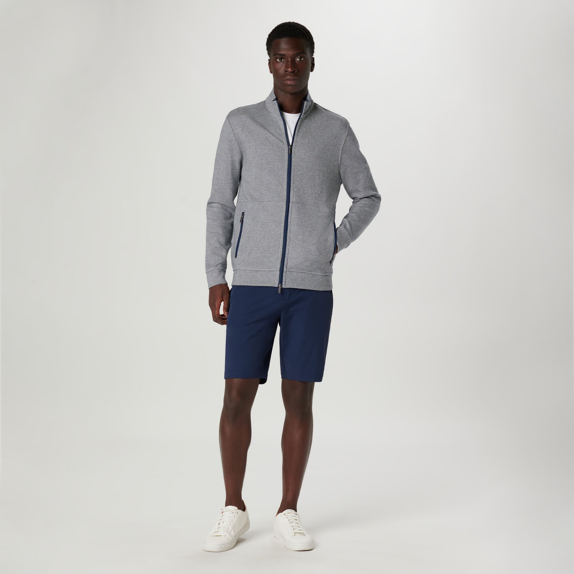 Reversible Hound's Tooth Full Zip Jacket