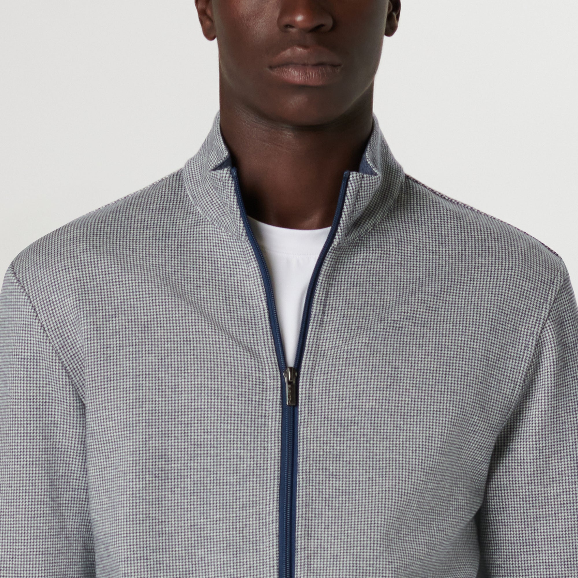 Reversible Hound's Tooth Full Zip Jacket