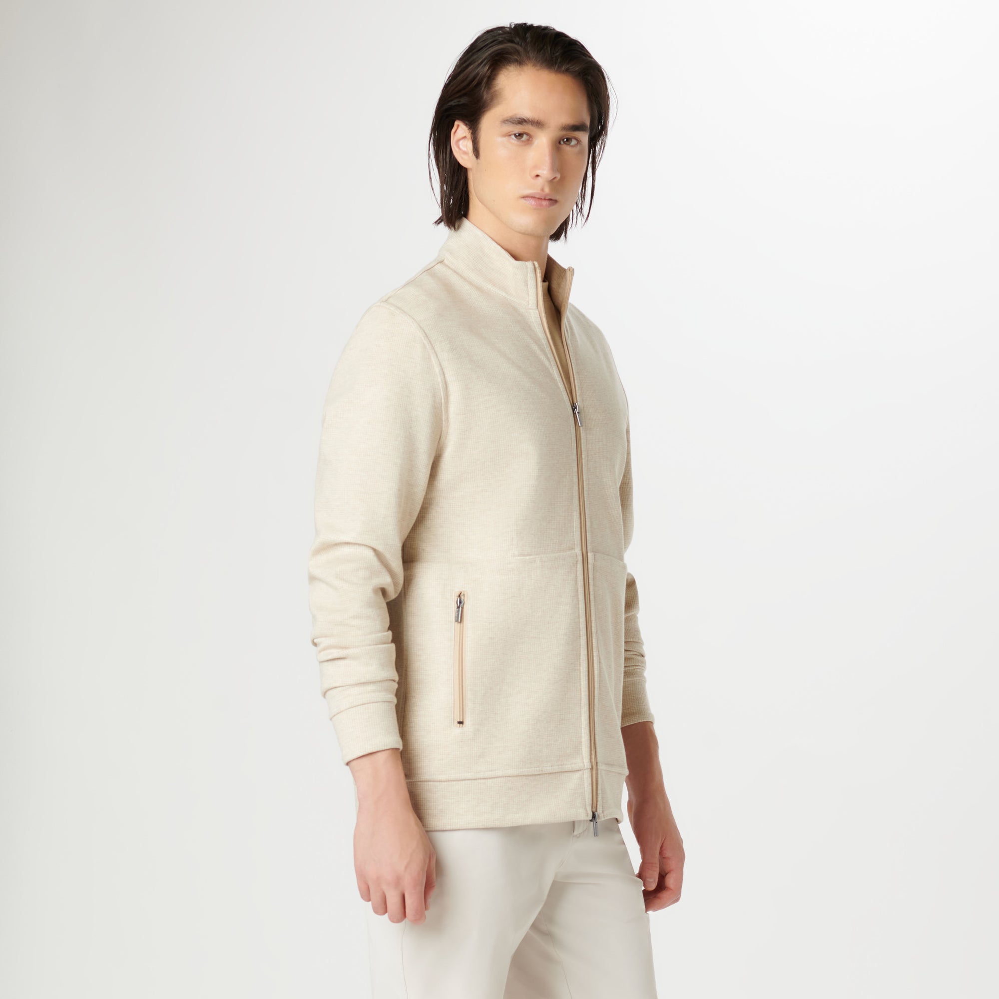 Reversible Hound's Tooth Full Zip Jacket