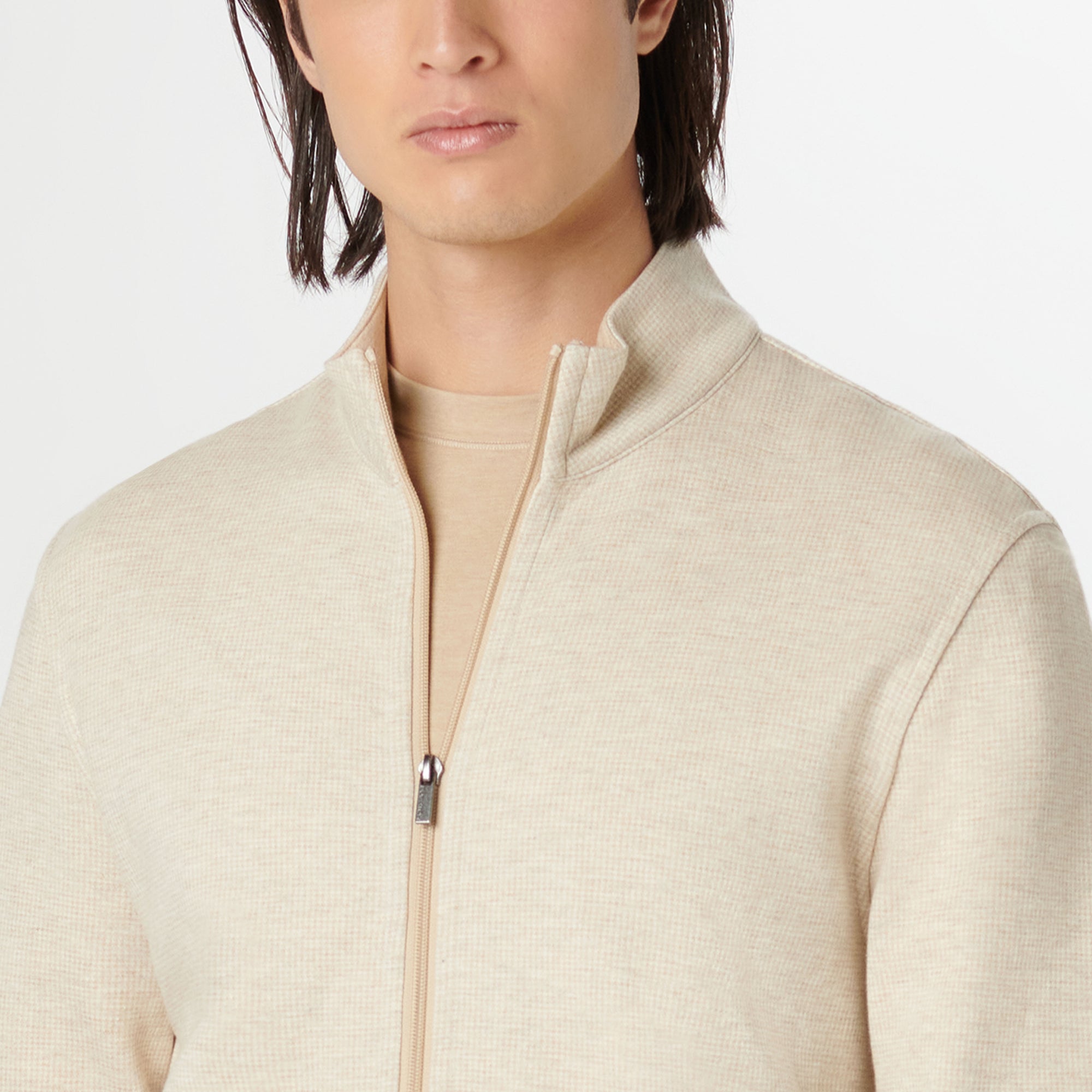 Reversible Hound's Tooth Full Zip Jacket