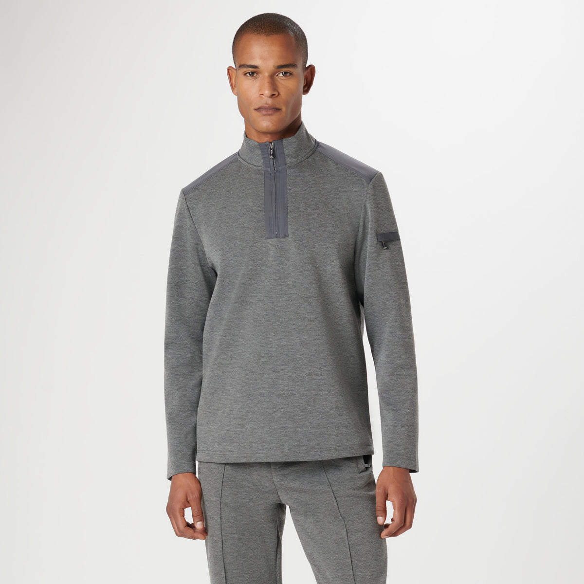 Front view-Soft Touch Performance Quarter-Zip Pullover