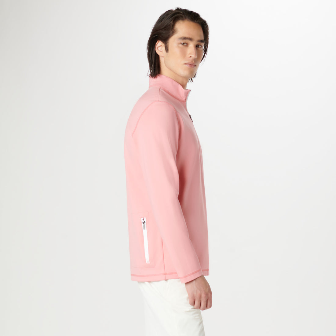 Performance Quarter Zip Pull Over in Salmon – BUGATCHI