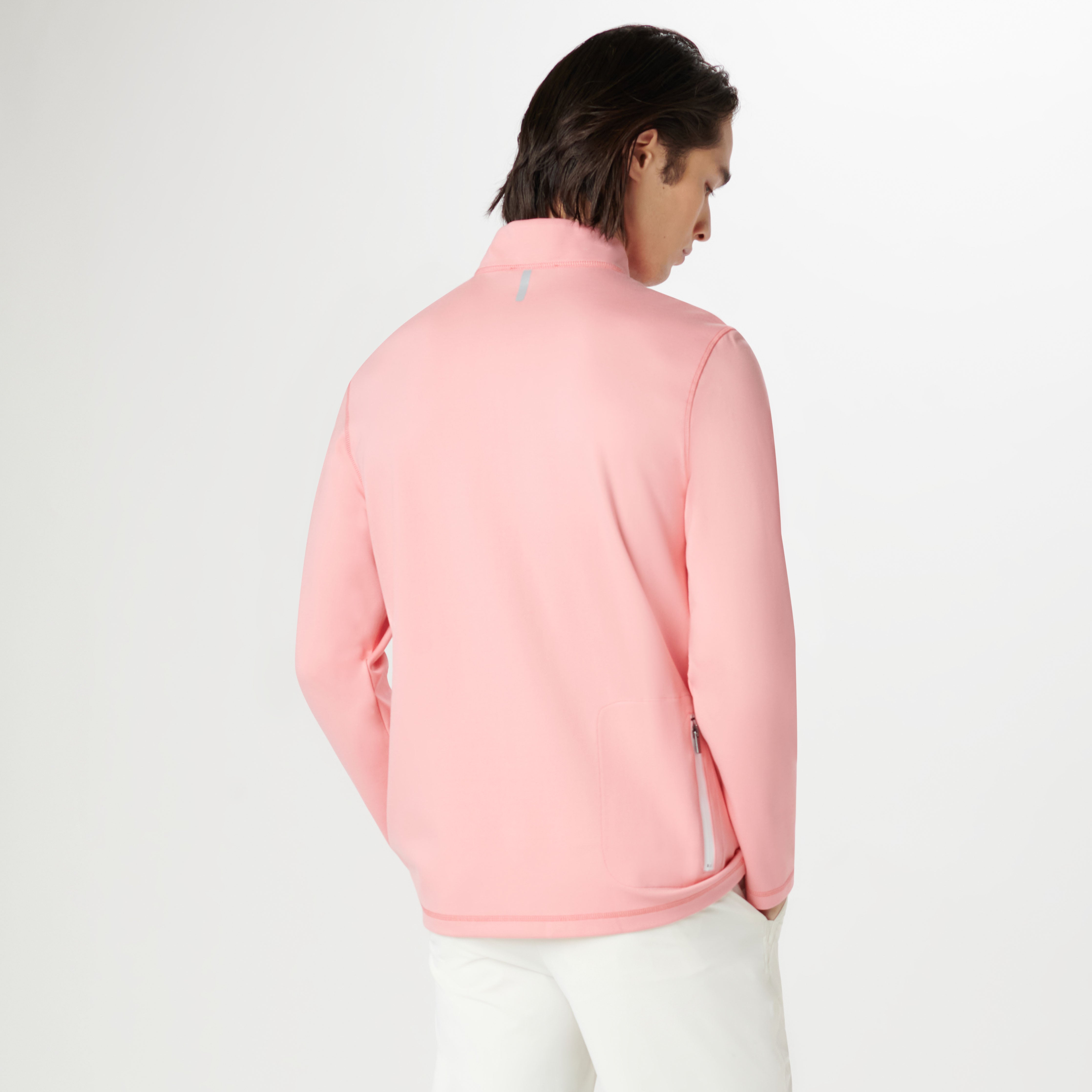 Performance Quarter Zip Pull Over in Salmon – BUGATCHI