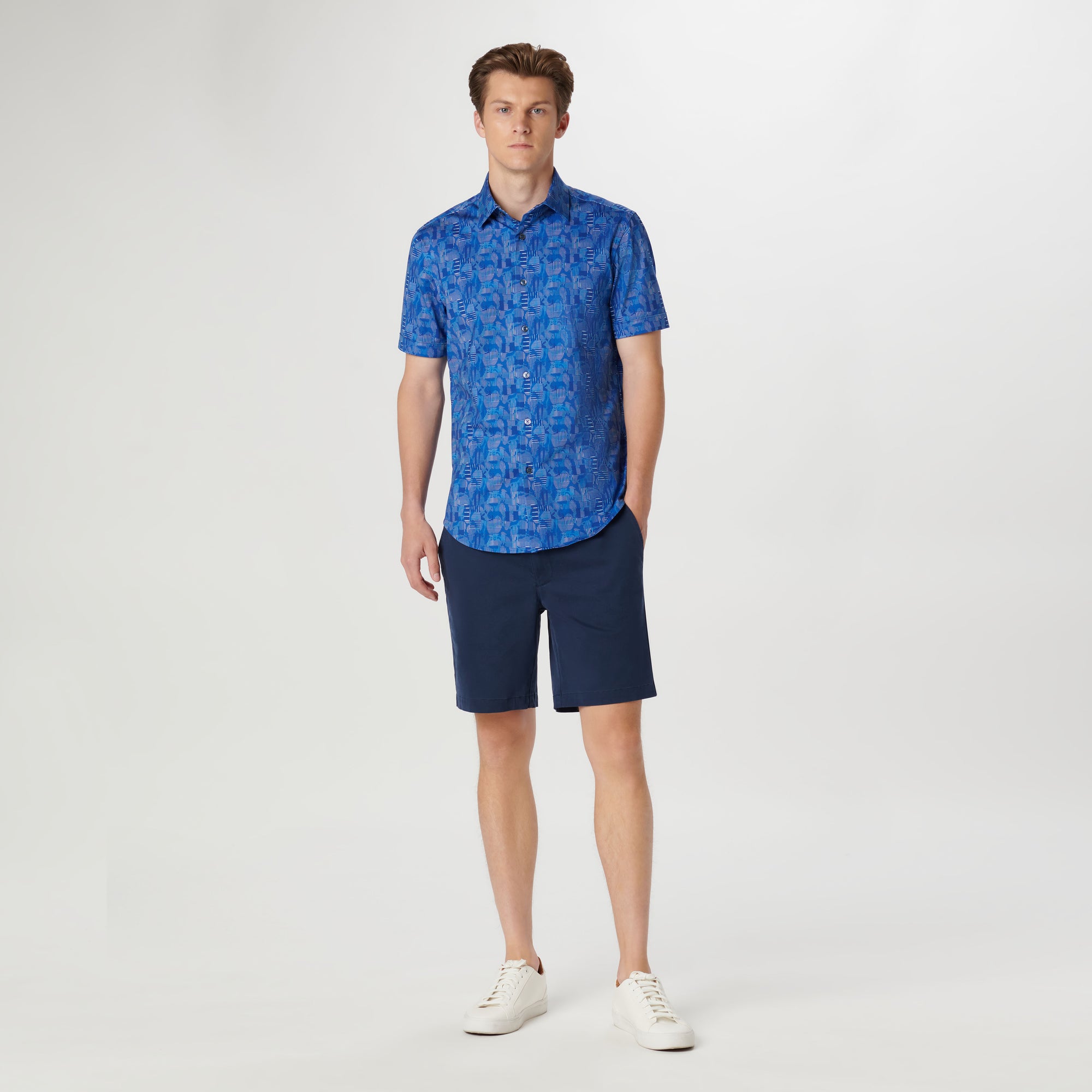 Miles Asymmetric Check OoohCotton Short Sleeve Shirt