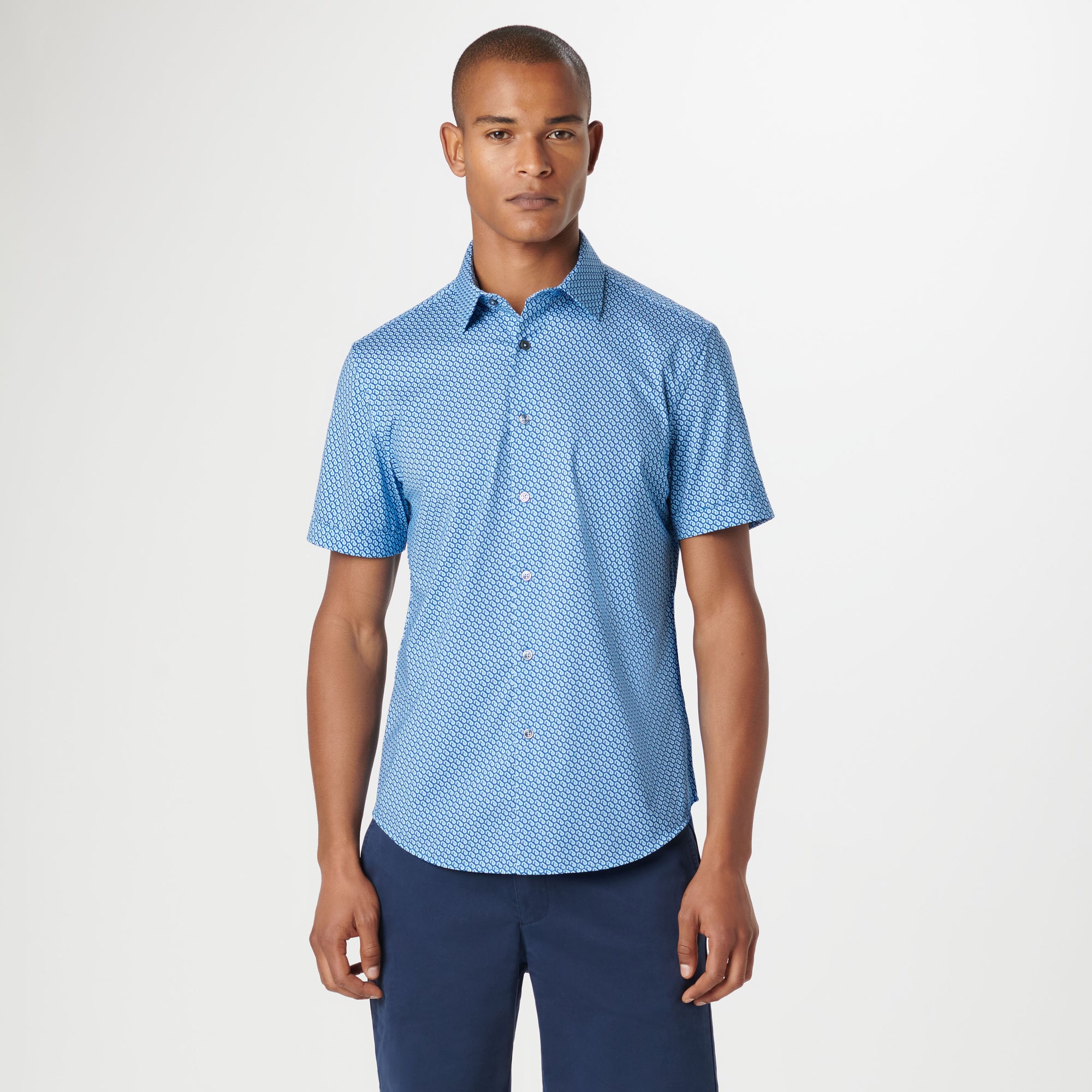 Miles Geometric OoohCotton Short Sleeve Shirt