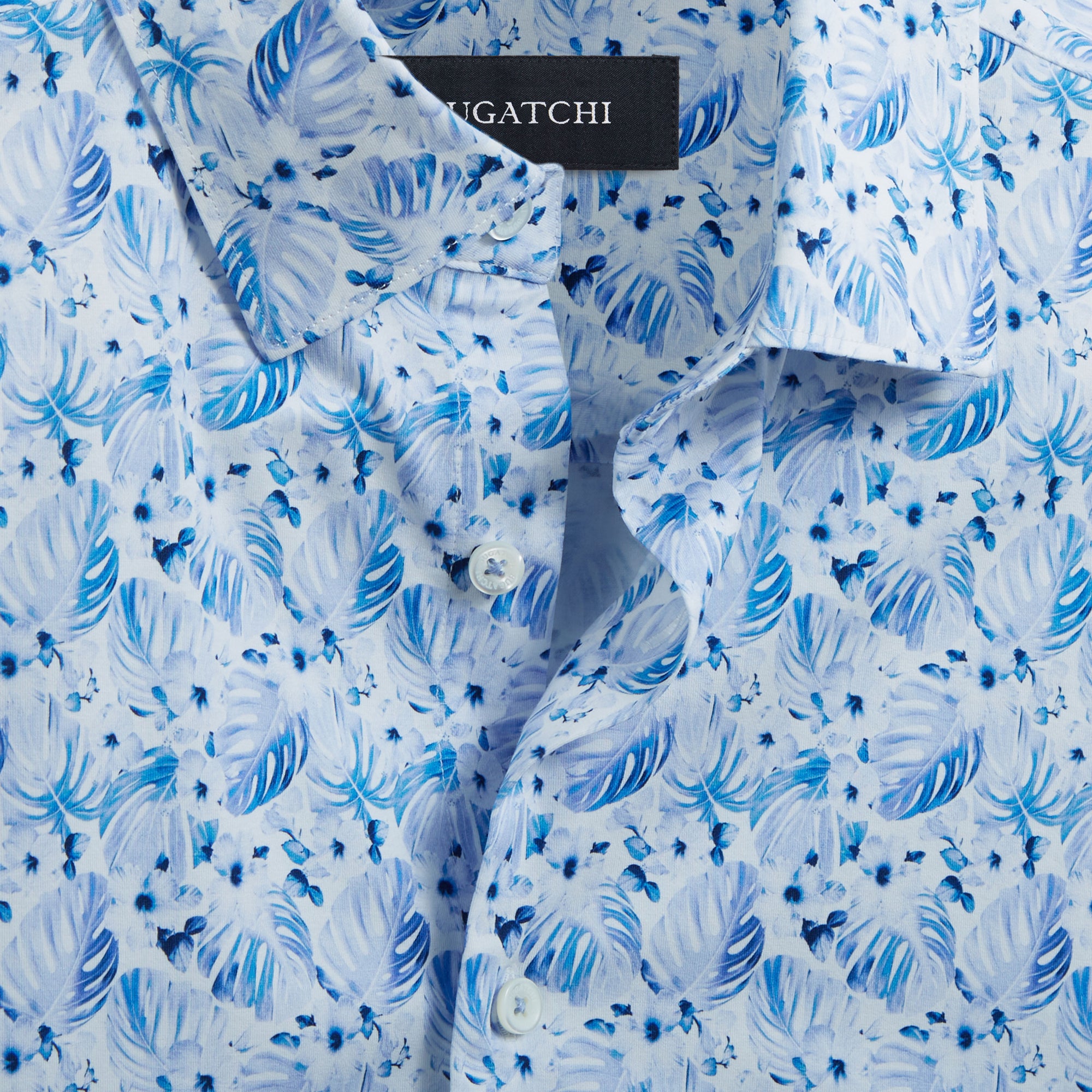 Miles Leaf Print OoohCotton Short Sleeve Shirt