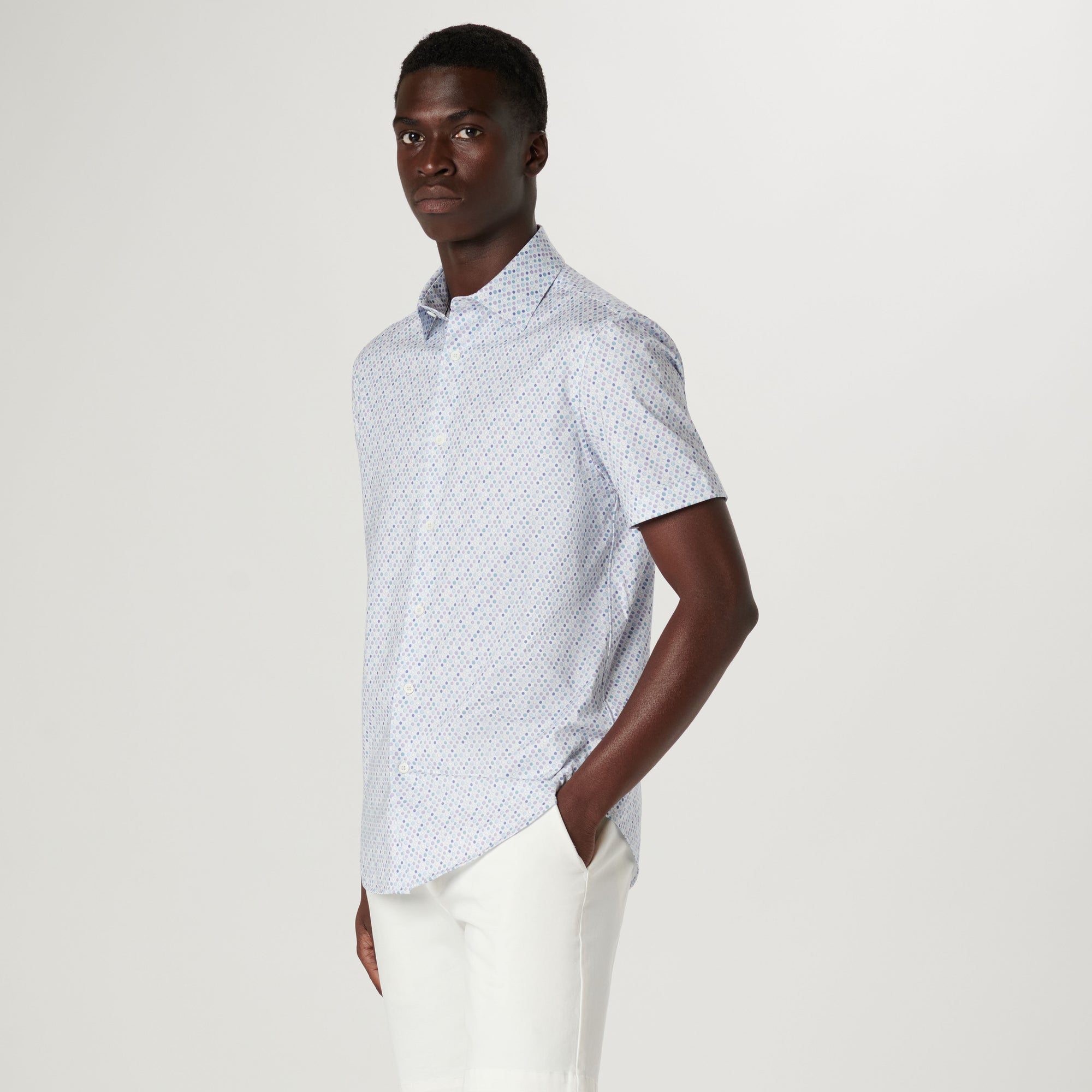 Miles Geometric OoohCotton Short Sleeve Shirt