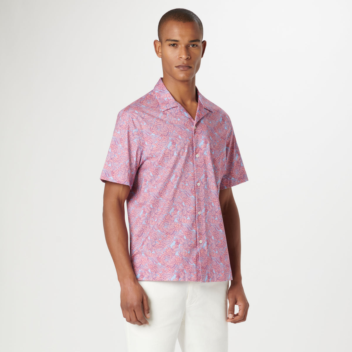 Cole Leaf Print OoohCotton Camp Shirt