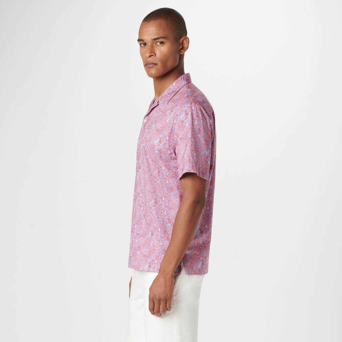 Cole Leaf Print OoohCotton Camp Shirt