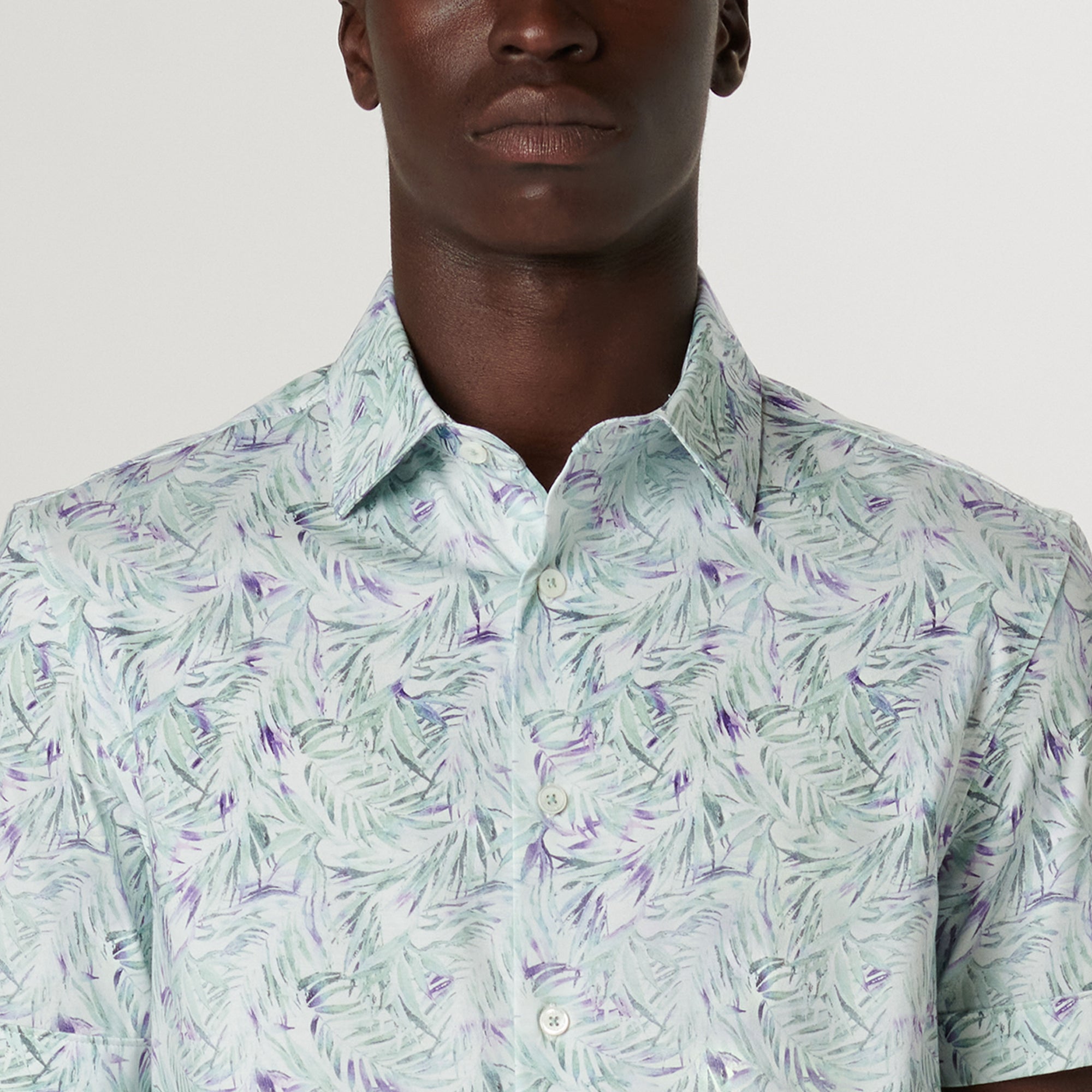 Miles Leaf Print OoohCotton Short Sleeve Shirt