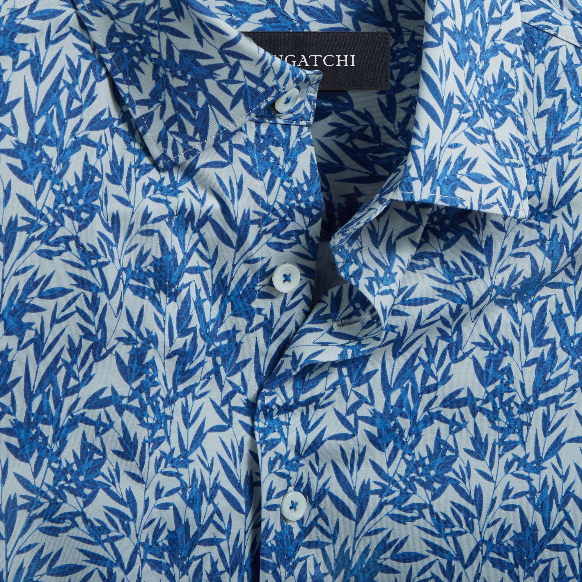 Miles Leaf Print OoohCotton Short Sleeve Shirt
