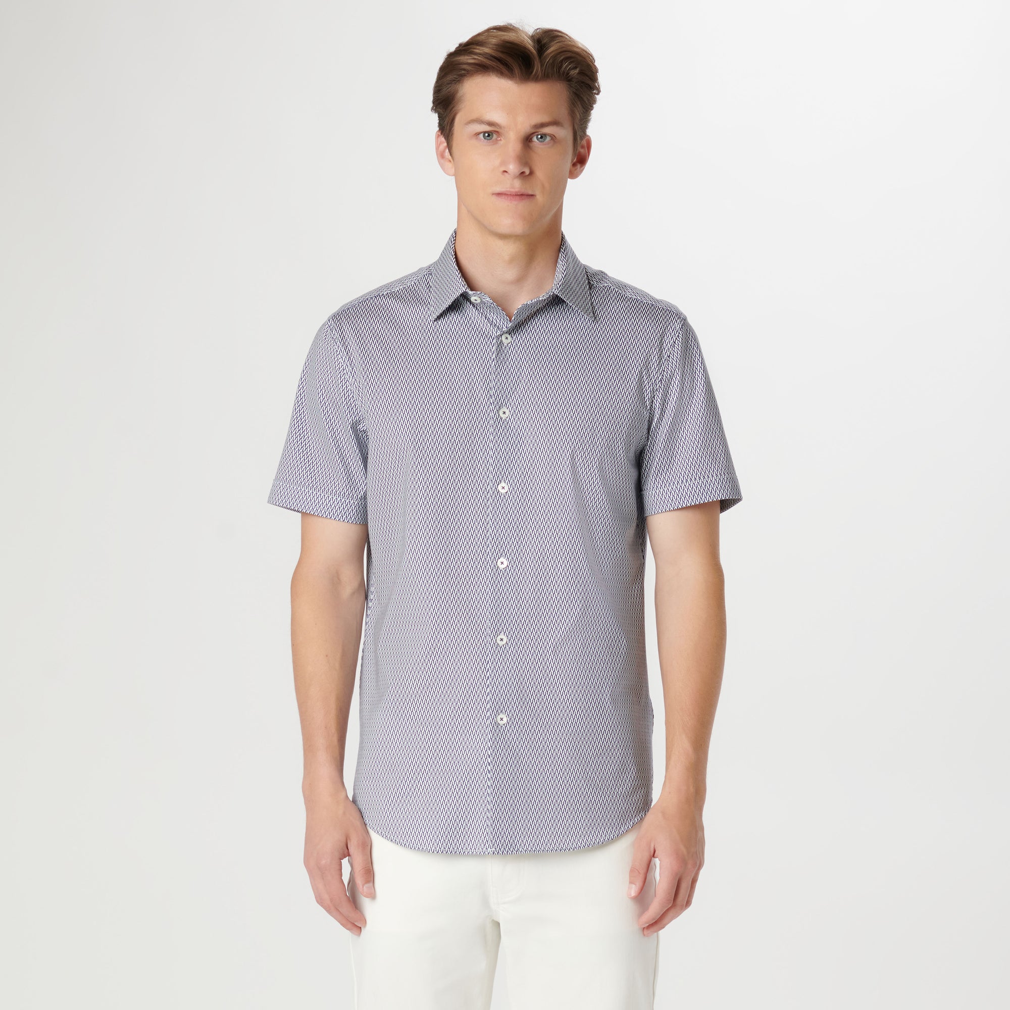 Miles Geometric OoohCotton Short Sleeve Shirt