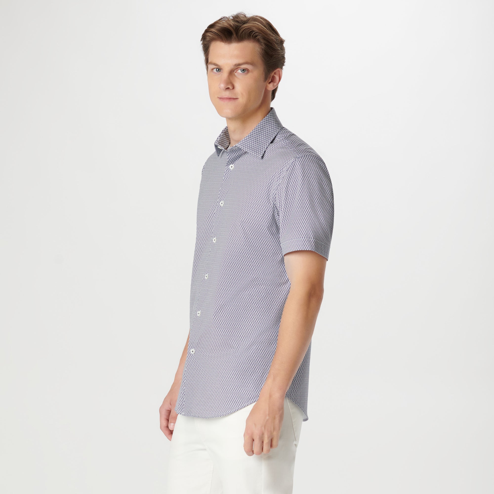 Miles Geometric OoohCotton Short Sleeve Shirt