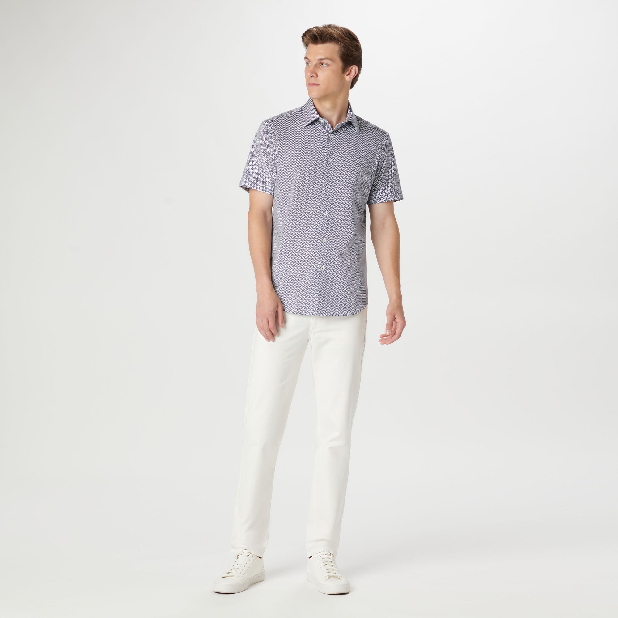 Miles Geometric OoohCotton Short Sleeve Shirt