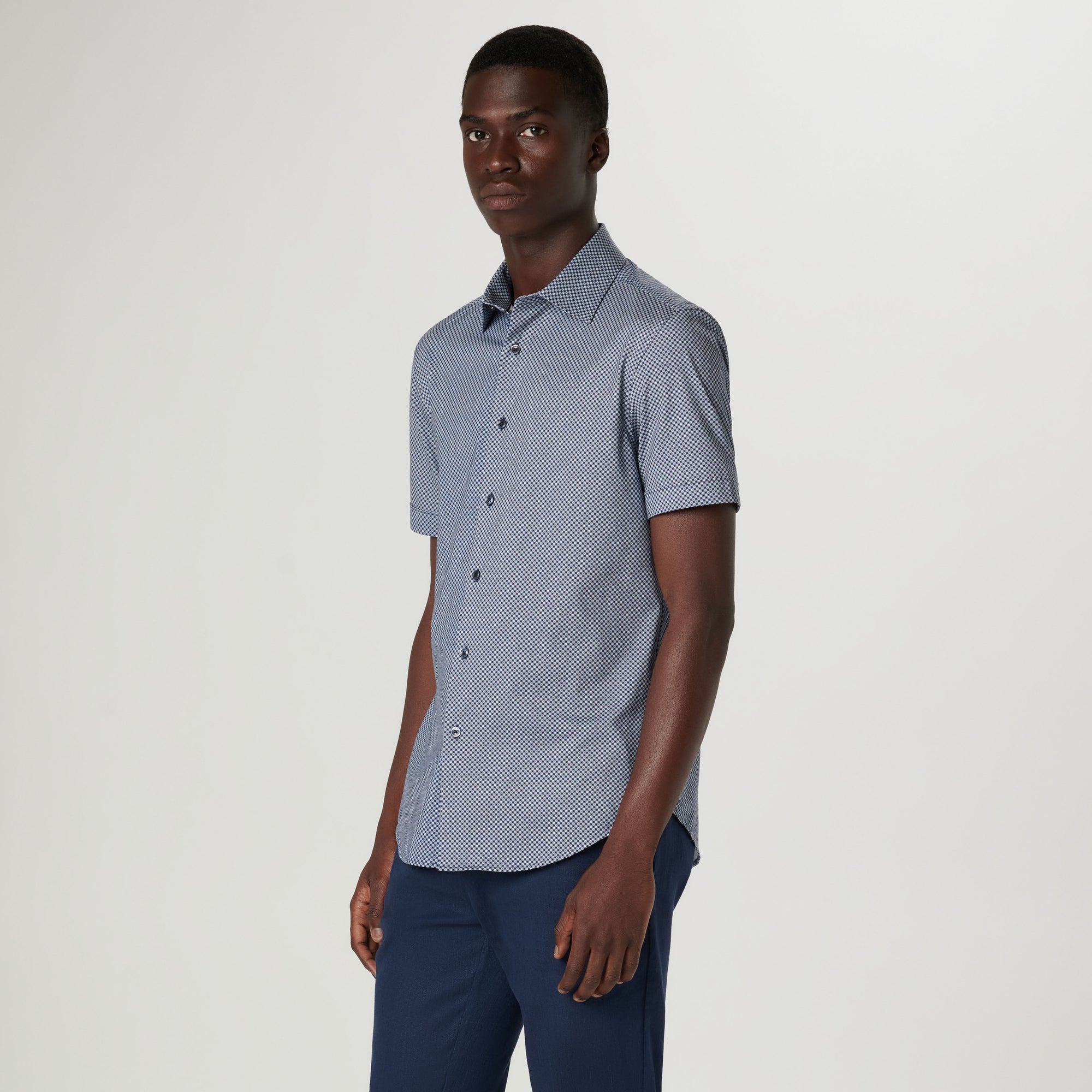 Miles Geometric OoohCotton Short Sleeve Shirt