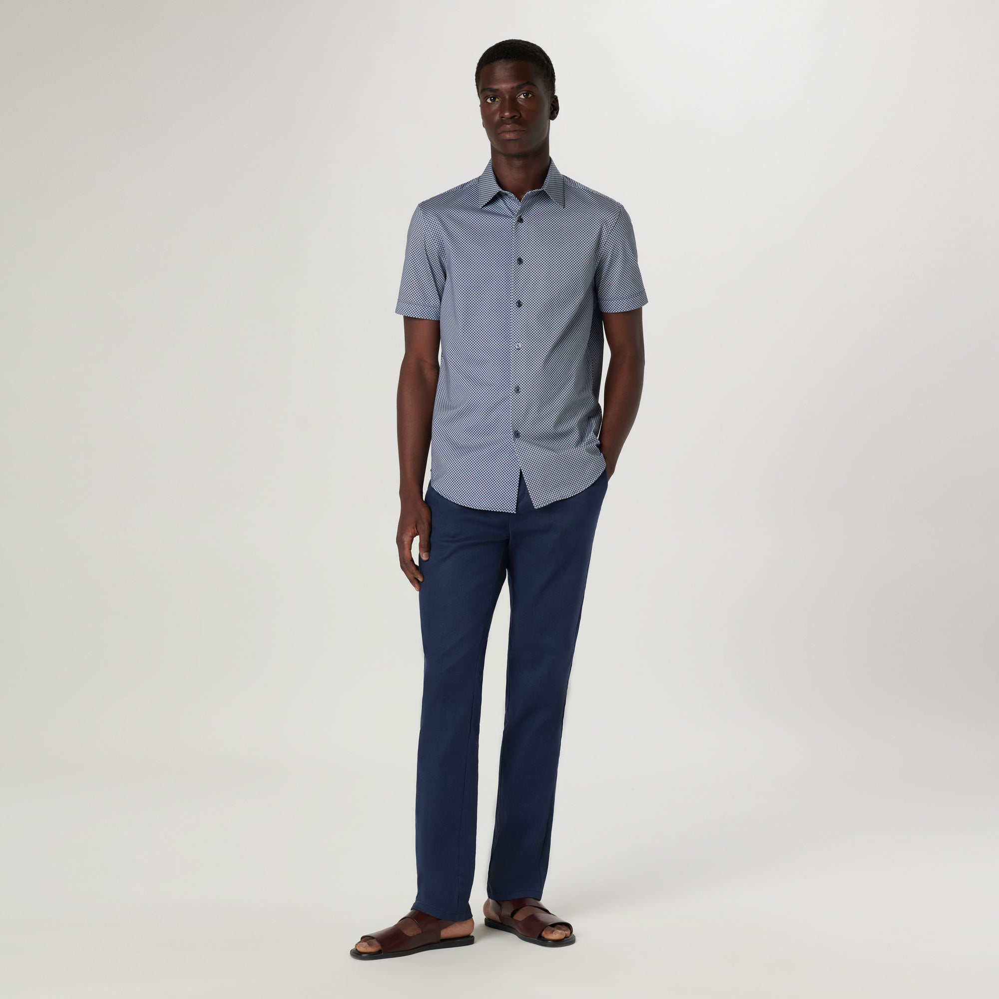 Miles Geometric OoohCotton Short Sleeve Shirt