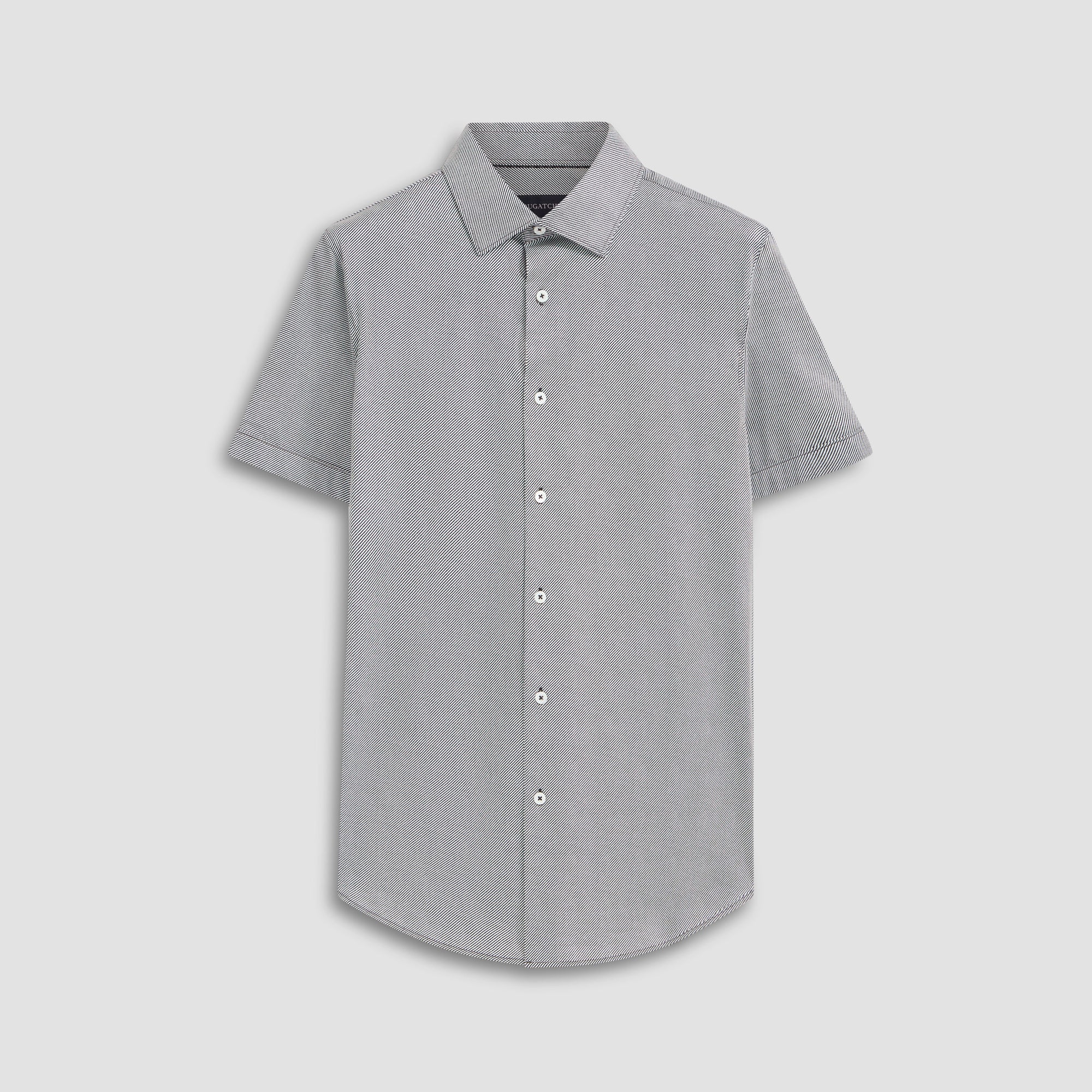 Miles Diagonal Pin Stripe OoohCotton Short Sleeve Shirt