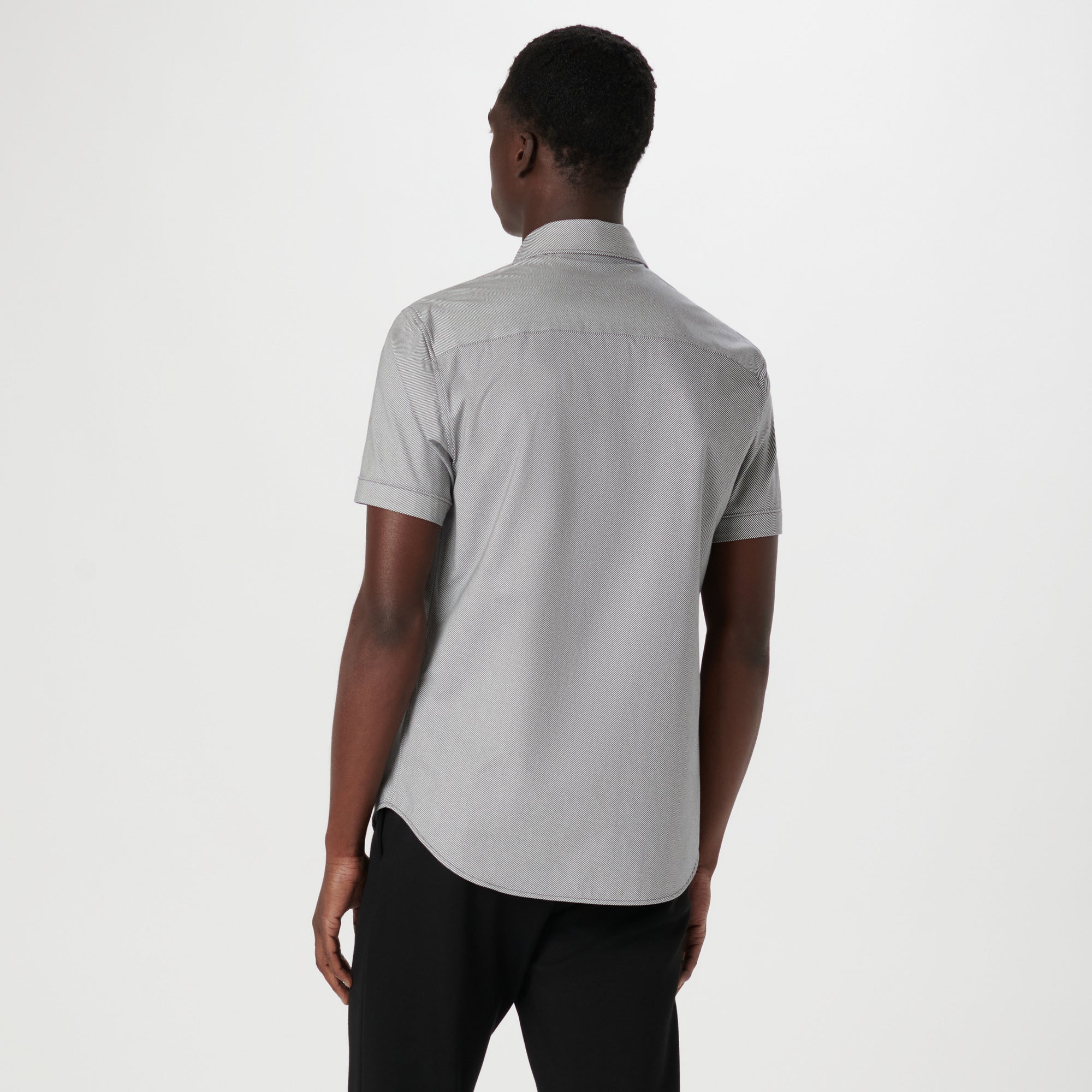 Miles Diagonal Pin Stripe OoohCotton Short Sleeve Shirt
