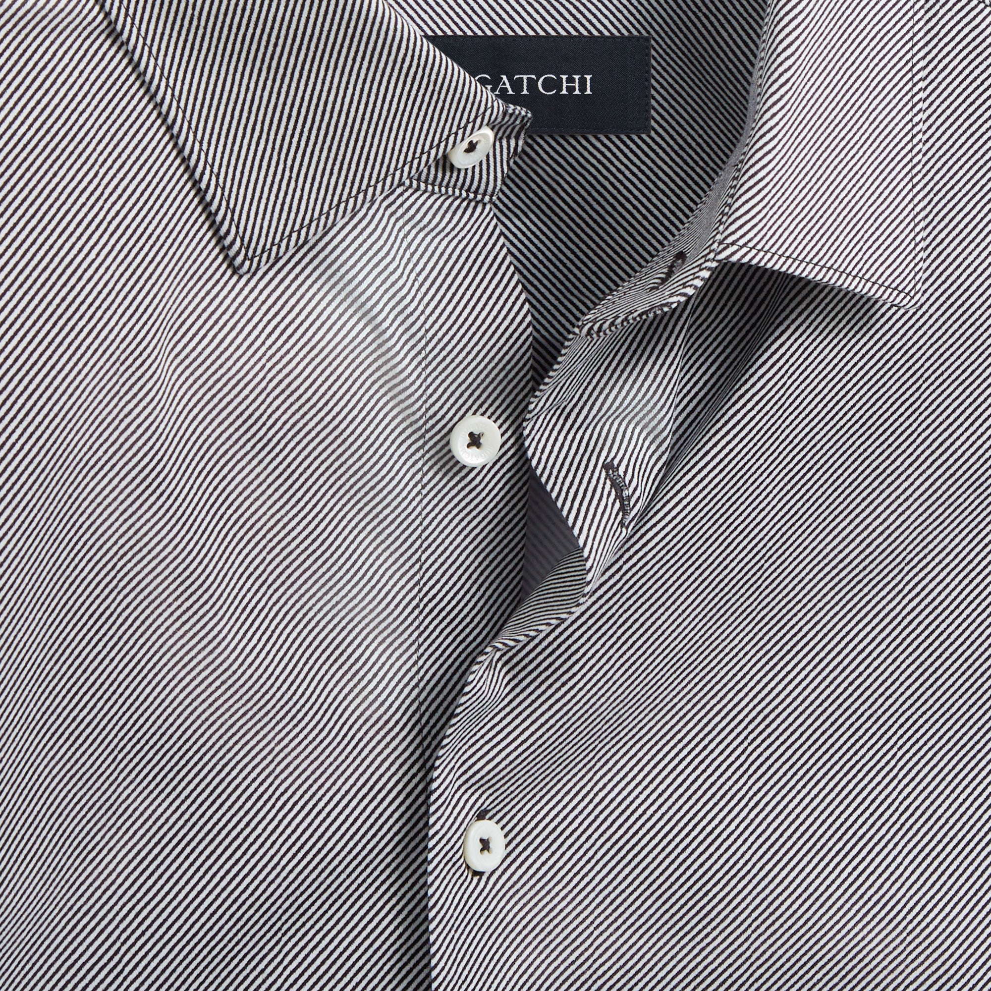 Miles Diagonal Pin Stripe OoohCotton Short Sleeve Shirt