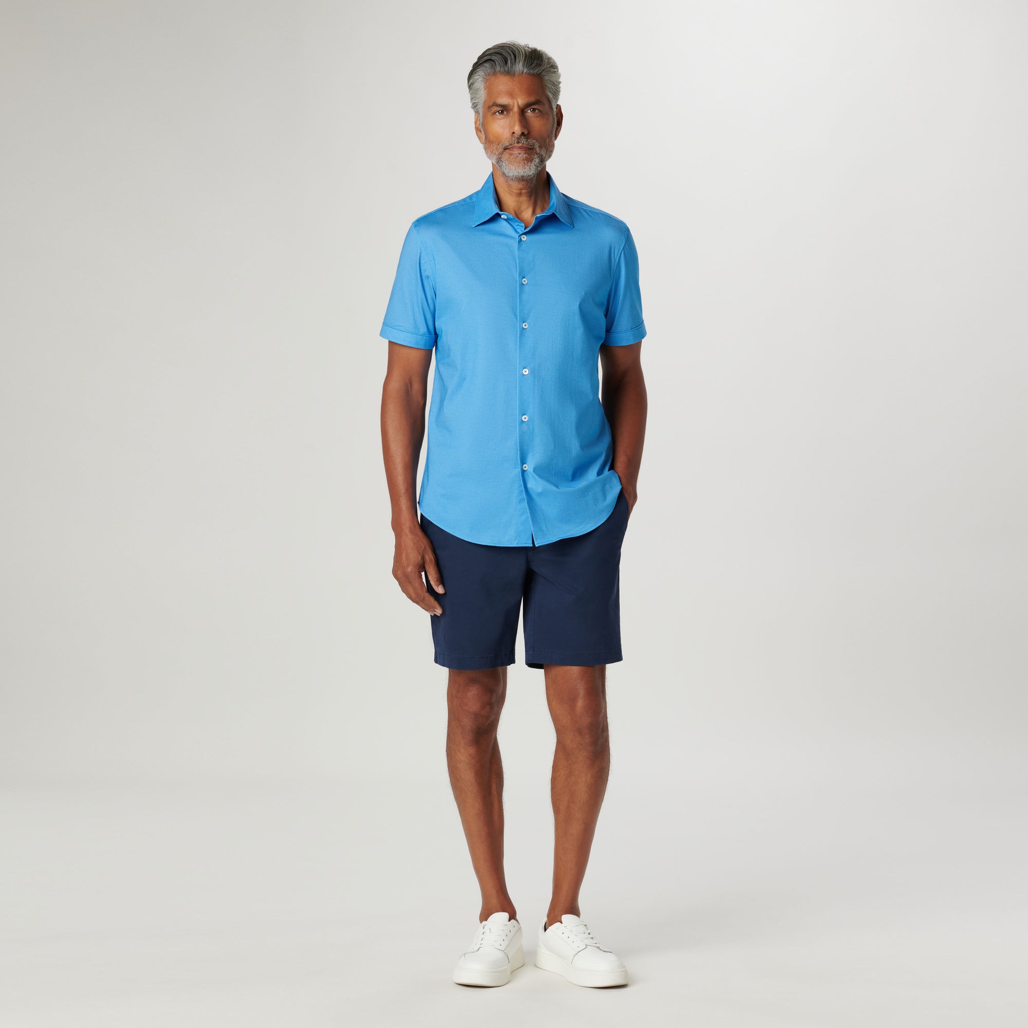 Miles Diagonal Pin Stripe OoohCotton Short Sleeve Shirt