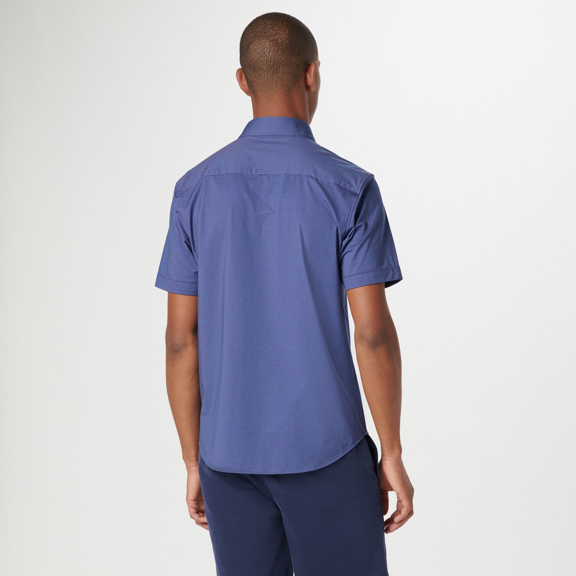 Miles Diagonal Pin Stripe OoohCotton Short Sleeve Shirt