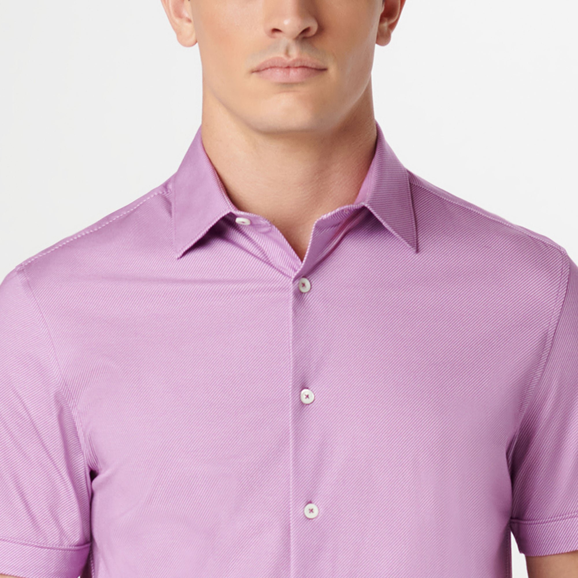 Miles Diagonal Pin Stripe OoohCotton Short Sleeve Shirt