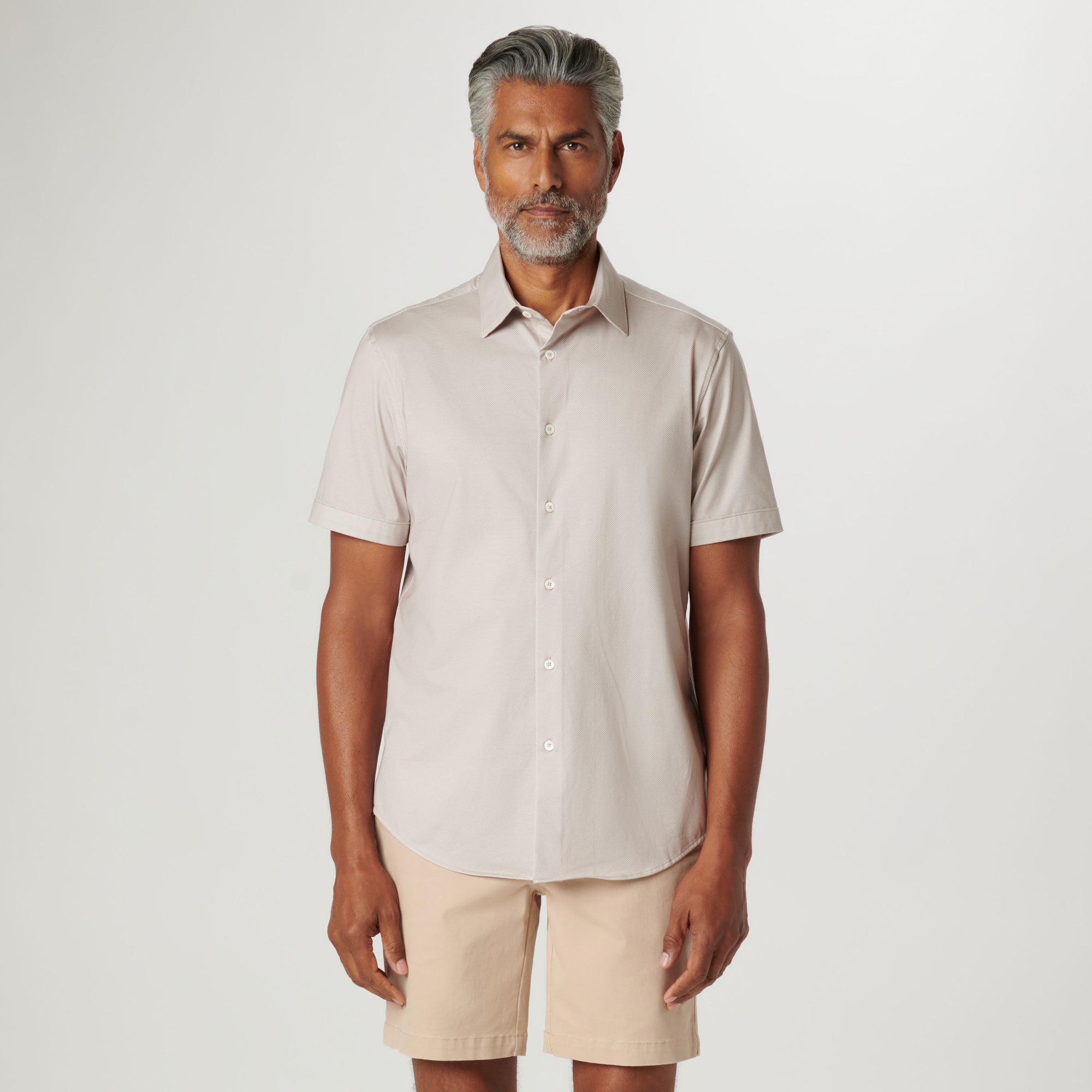 Miles Diagonal Pin Stripe OoohCotton Short Sleeve Shirt