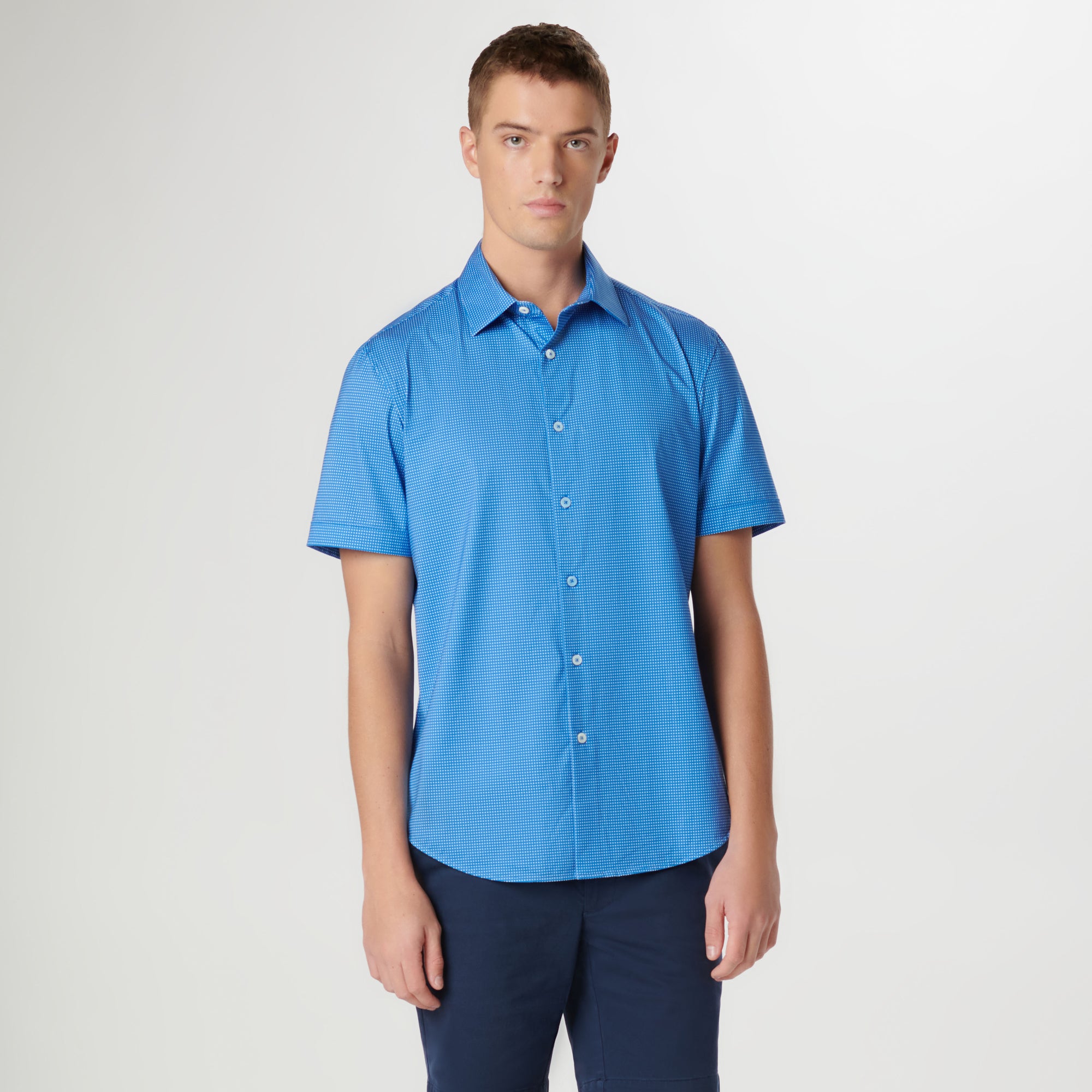 Miles Pin Dot OoohCotton Short Sleeve Shirt