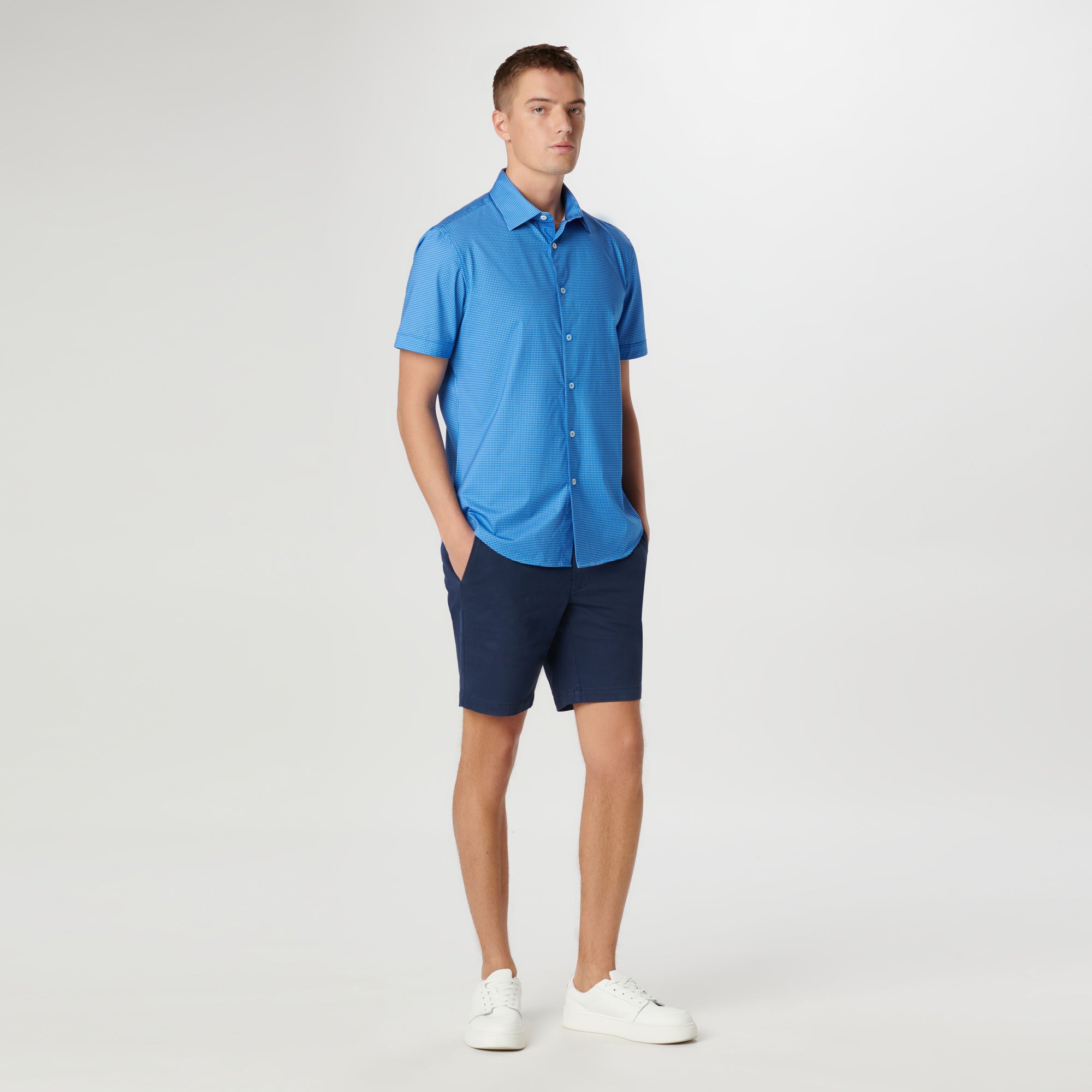 Miles Pin Dot OoohCotton Short Sleeve Shirt