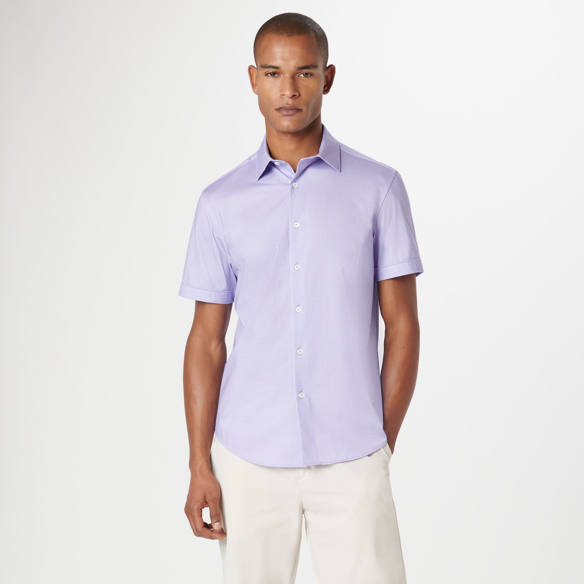 Miles Pin Dot OoohCotton Short Sleeve Shirt