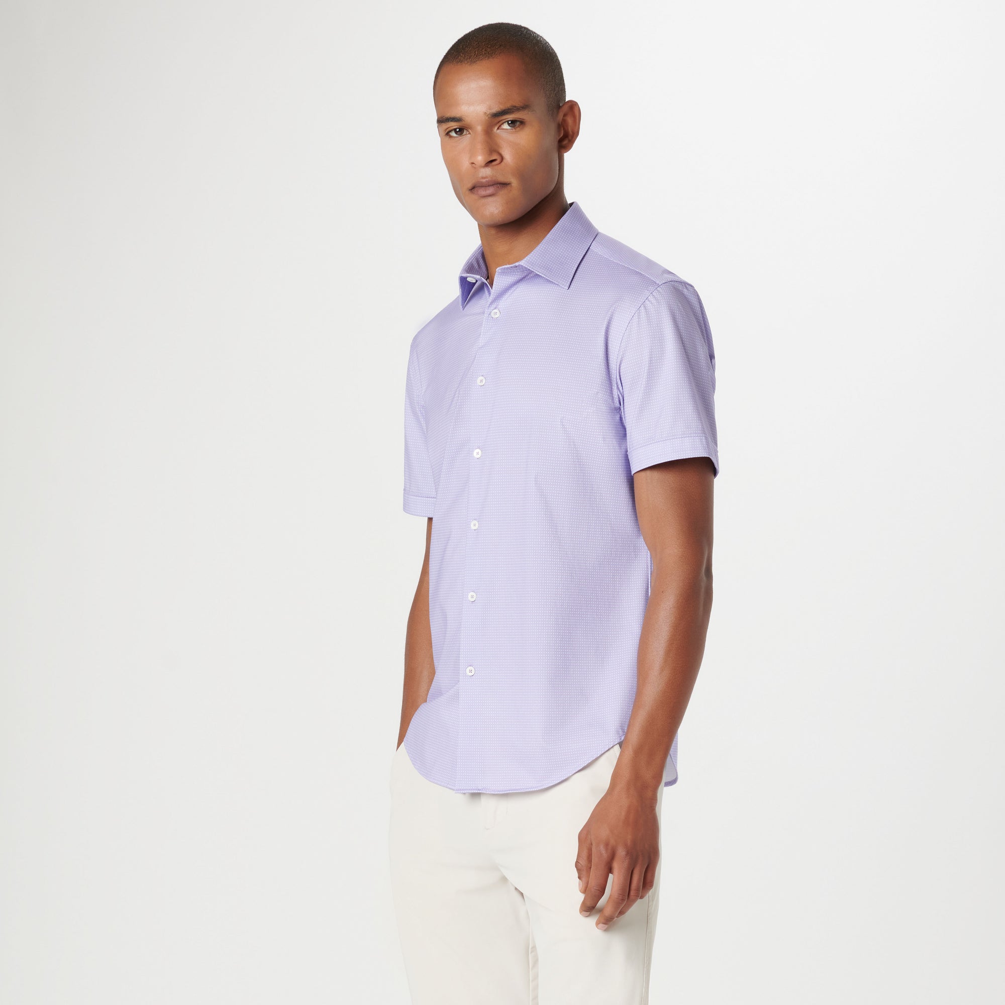 Miles Pin Dot OoohCotton Short Sleeve Shirt