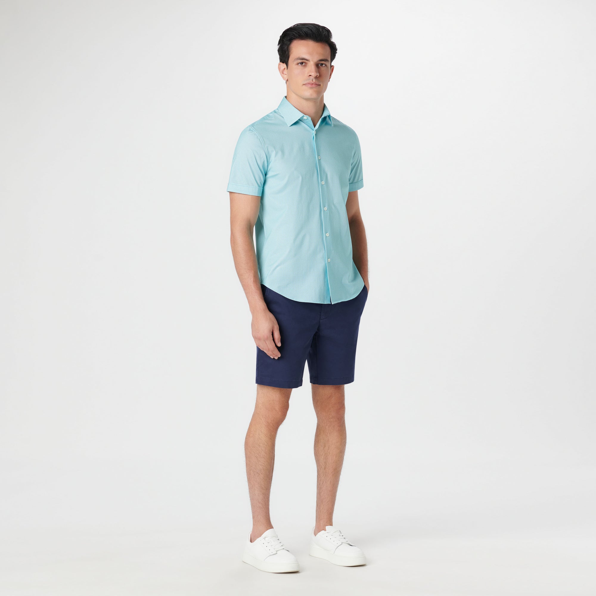 Miles Pin Dot OoohCotton Short Sleeve Shirt