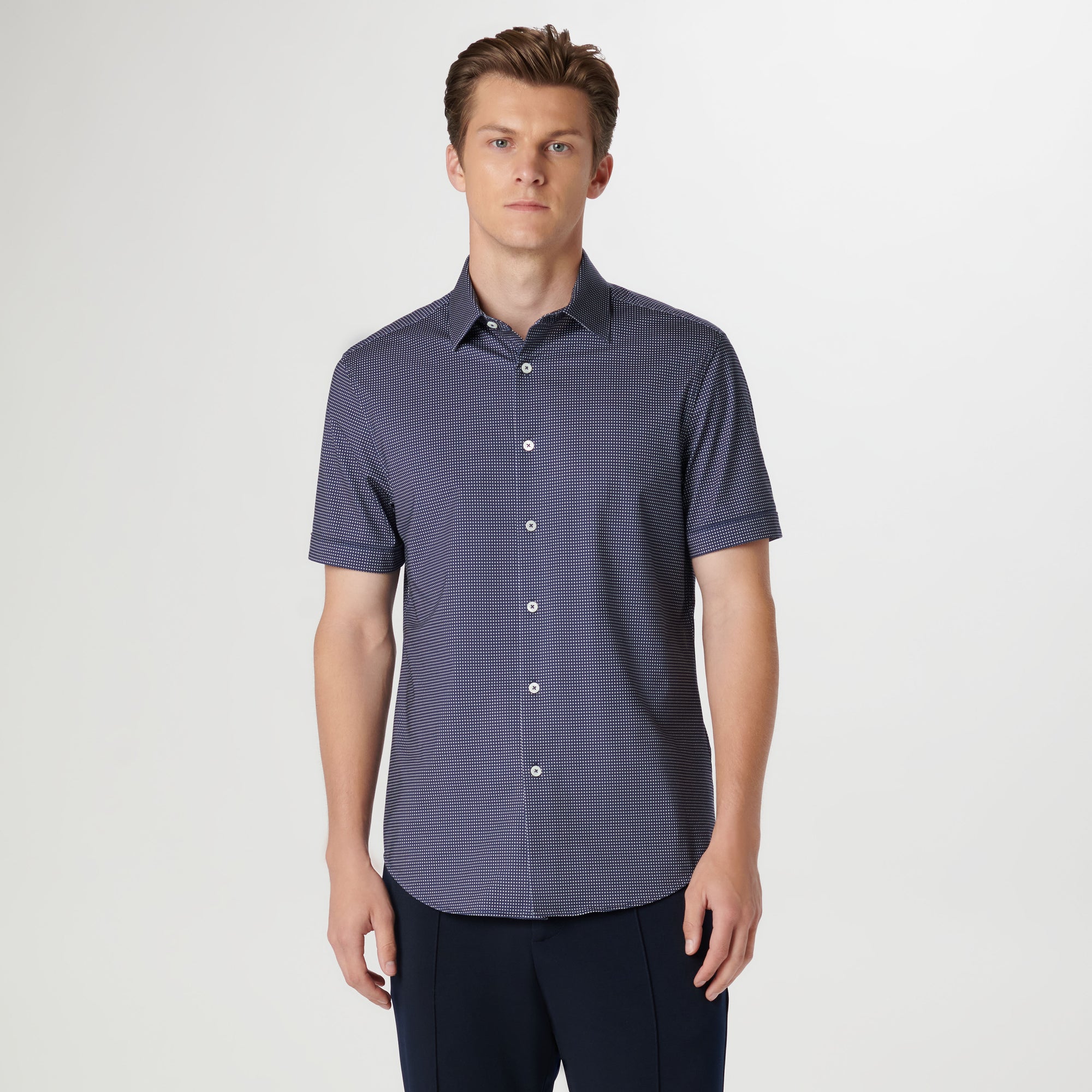 Miles Pin Dot OoohCotton Short Sleeve Shirt