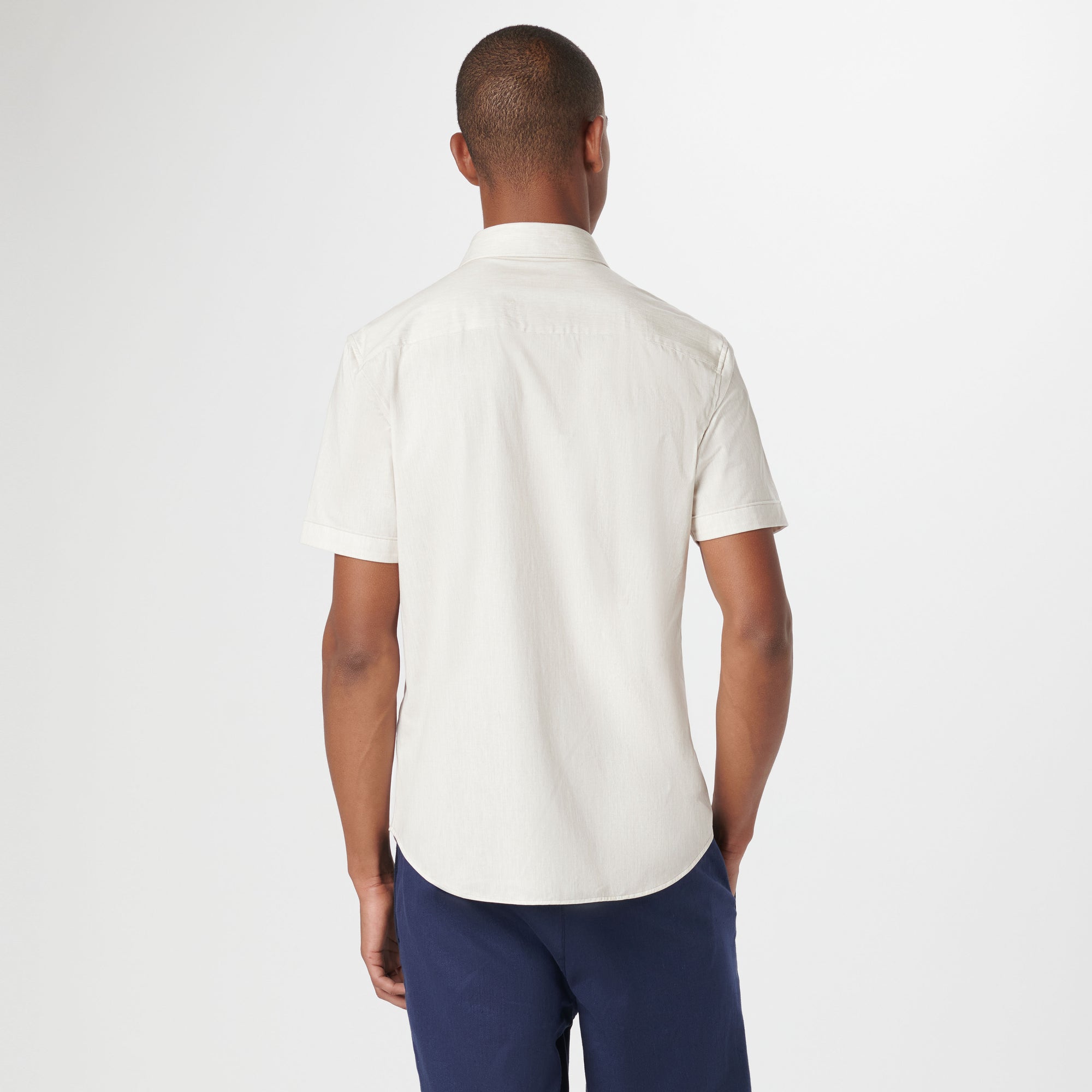 Miles Chambray Print OoohCotton Short Sleeve Shirt
