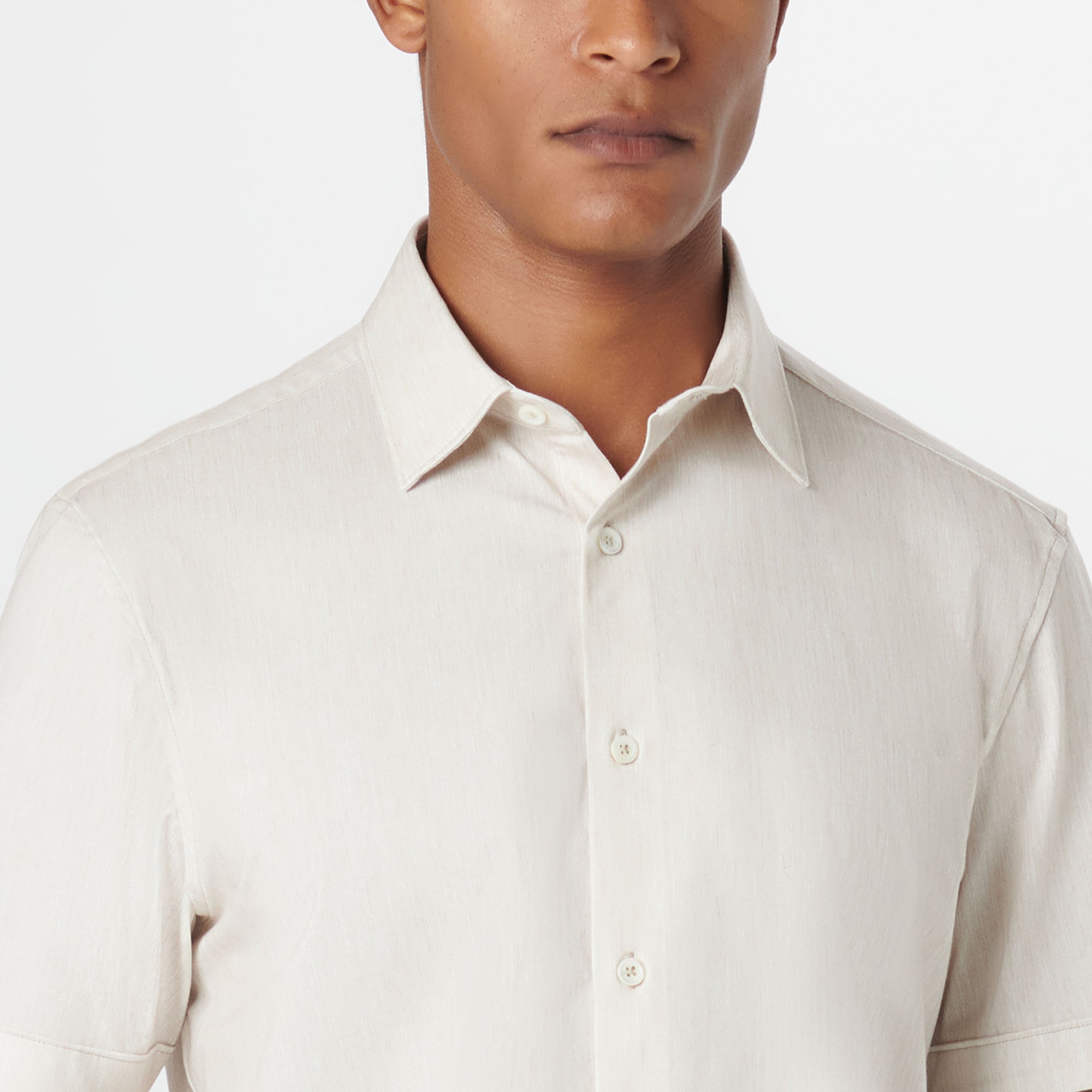 Miles Chambray Print OoohCotton Short Sleeve Shirt