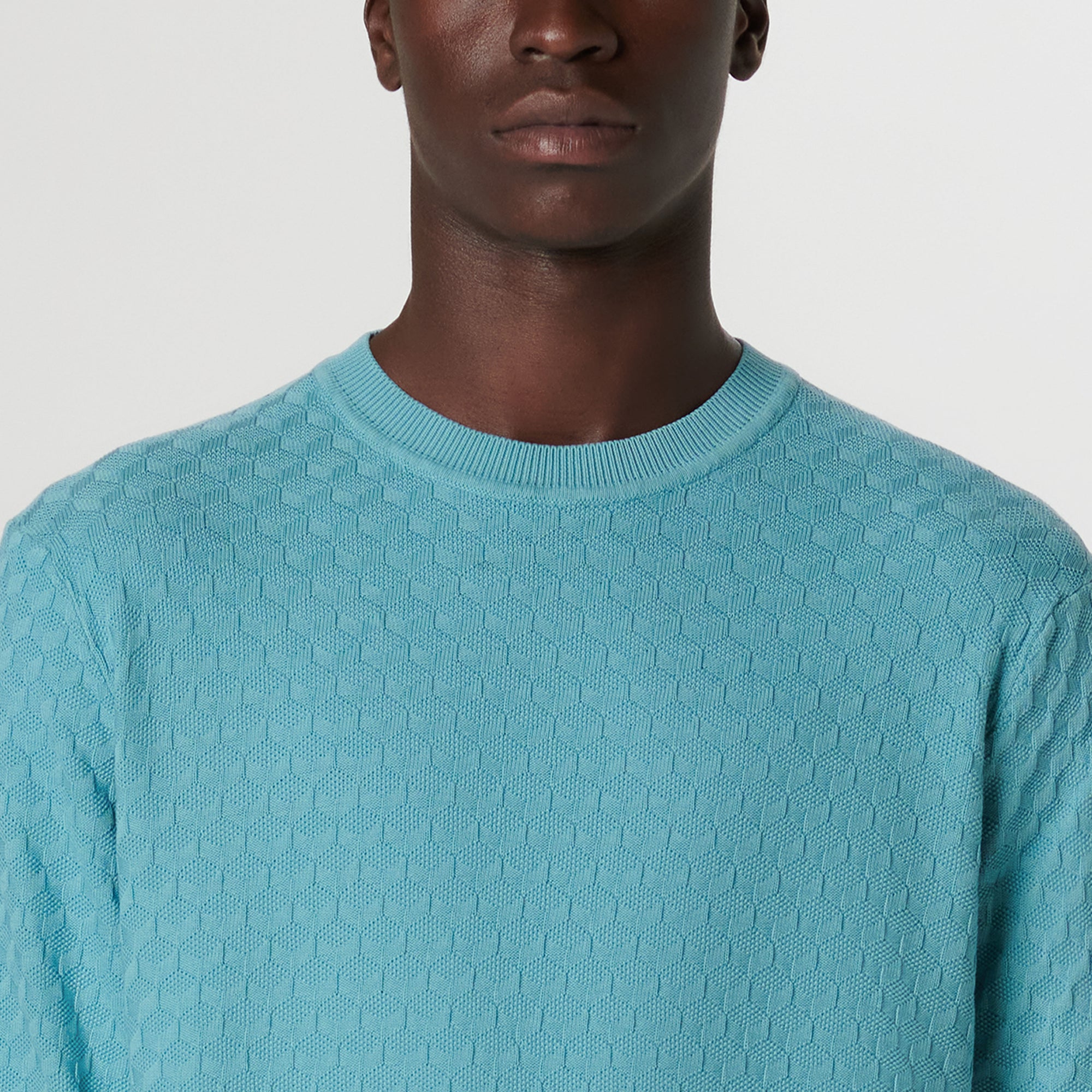Mixed Stitch Crew Neck Sweater