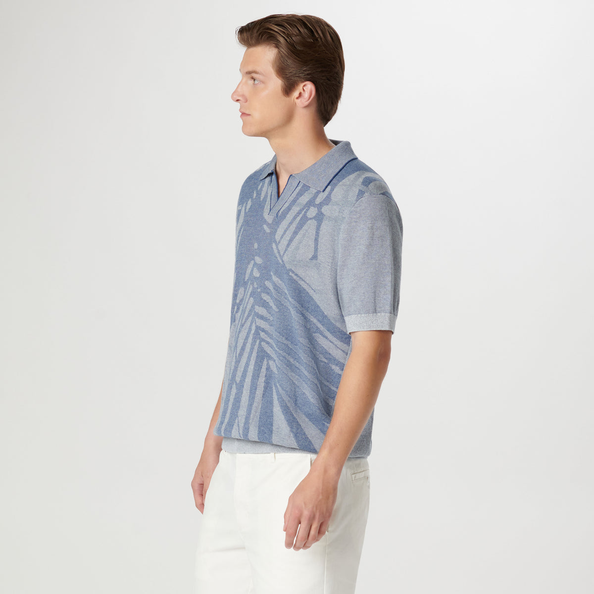 Abstract Print Short Sleeve Johnny Sweater