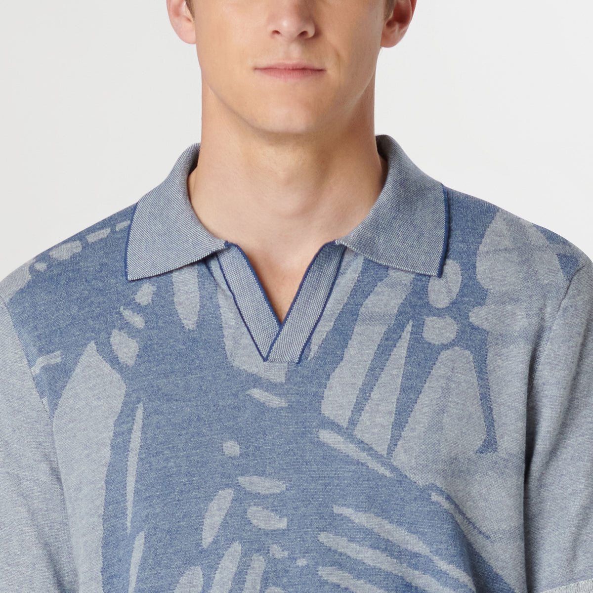 Abstract Print Short Sleeve Johnny Sweater