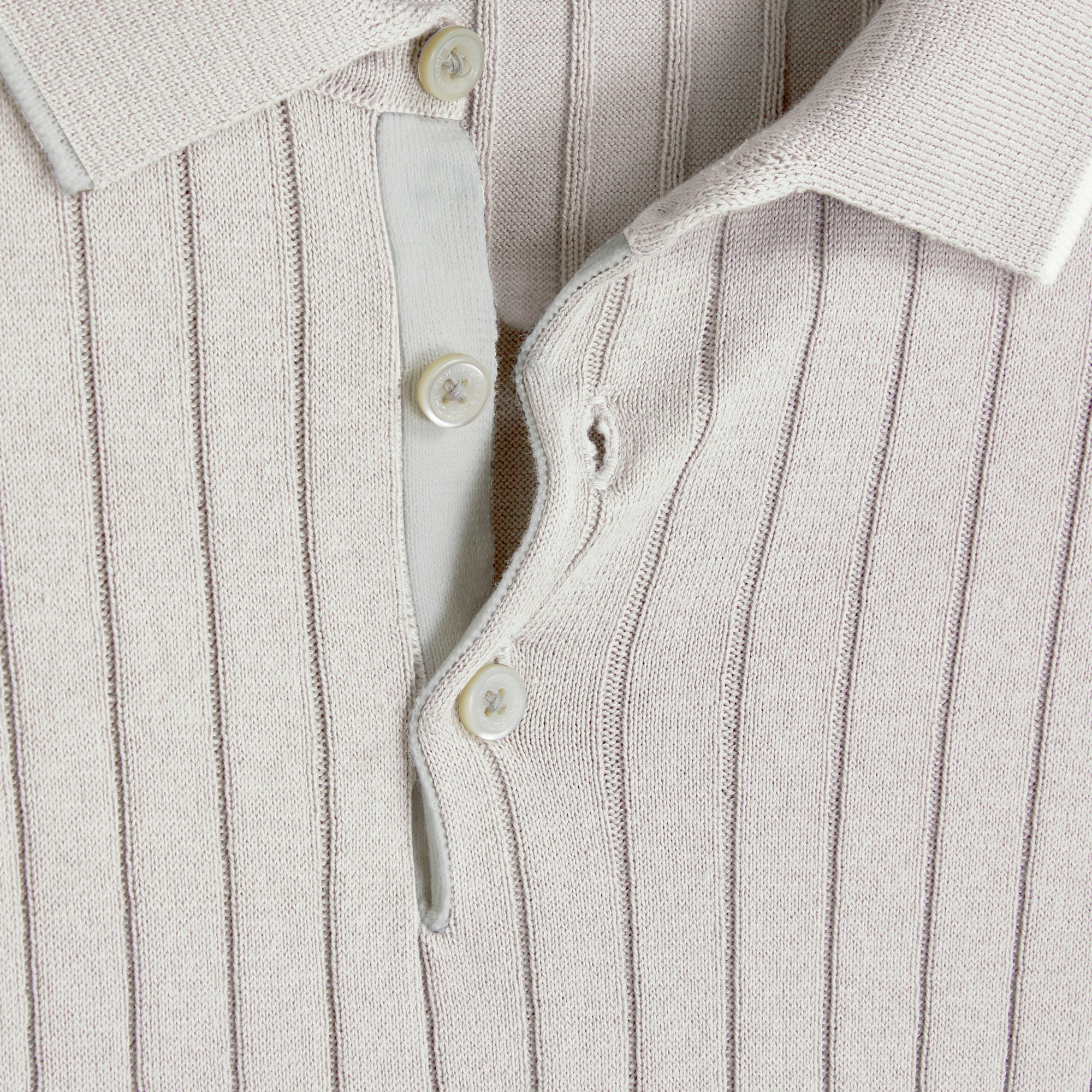 Rib Stitch Short Sleeve Polo Sweater