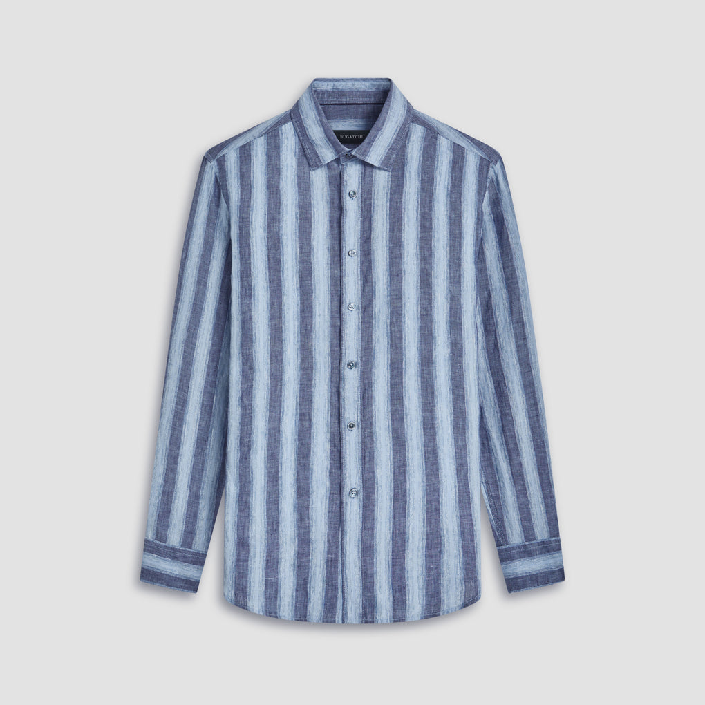 julian様36ソブシャツ Julian Awning Stripe Shirt in Classic Blue – BUGATCHI