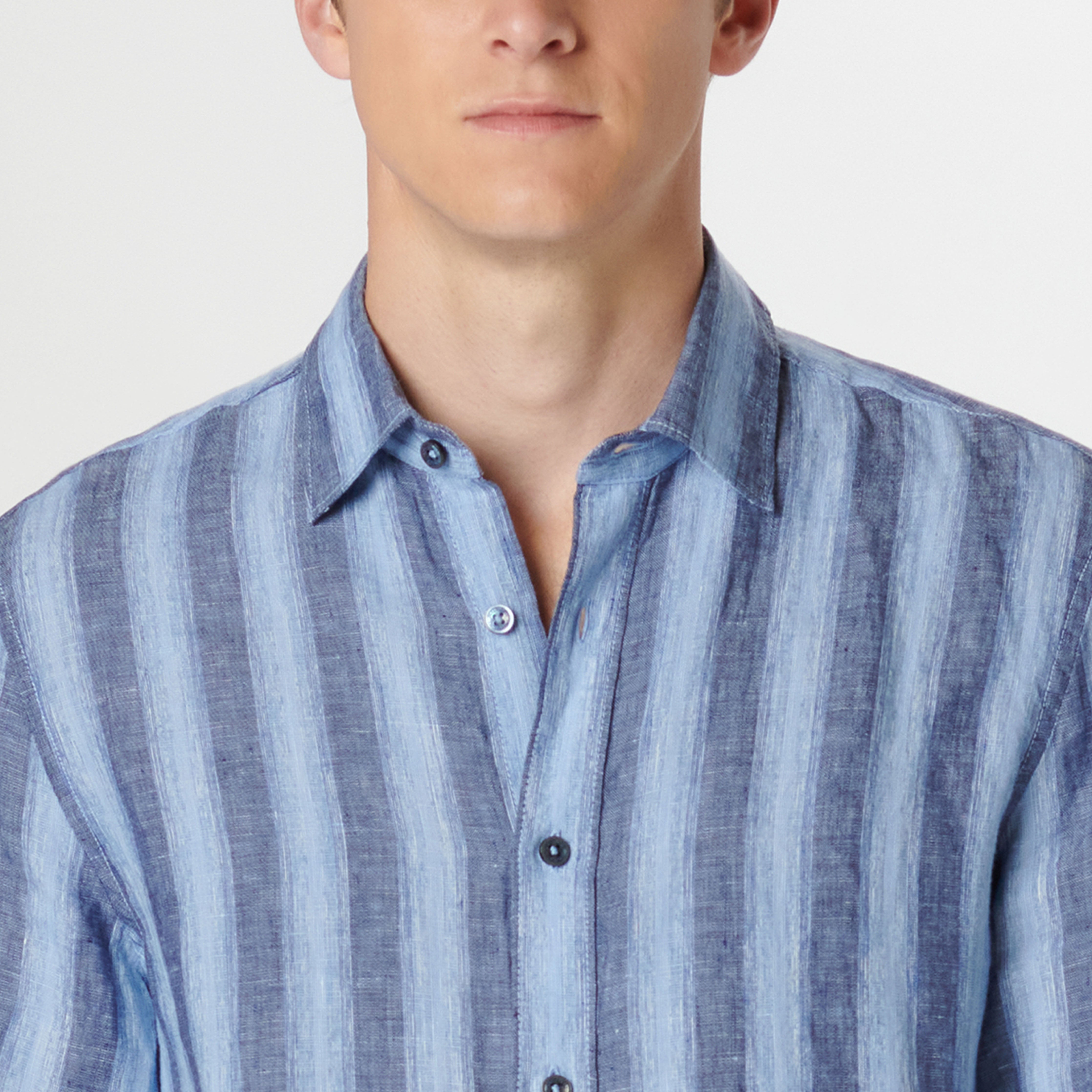 Julian Awning Stripe Shirt in Classic Blue – BUGATCHI