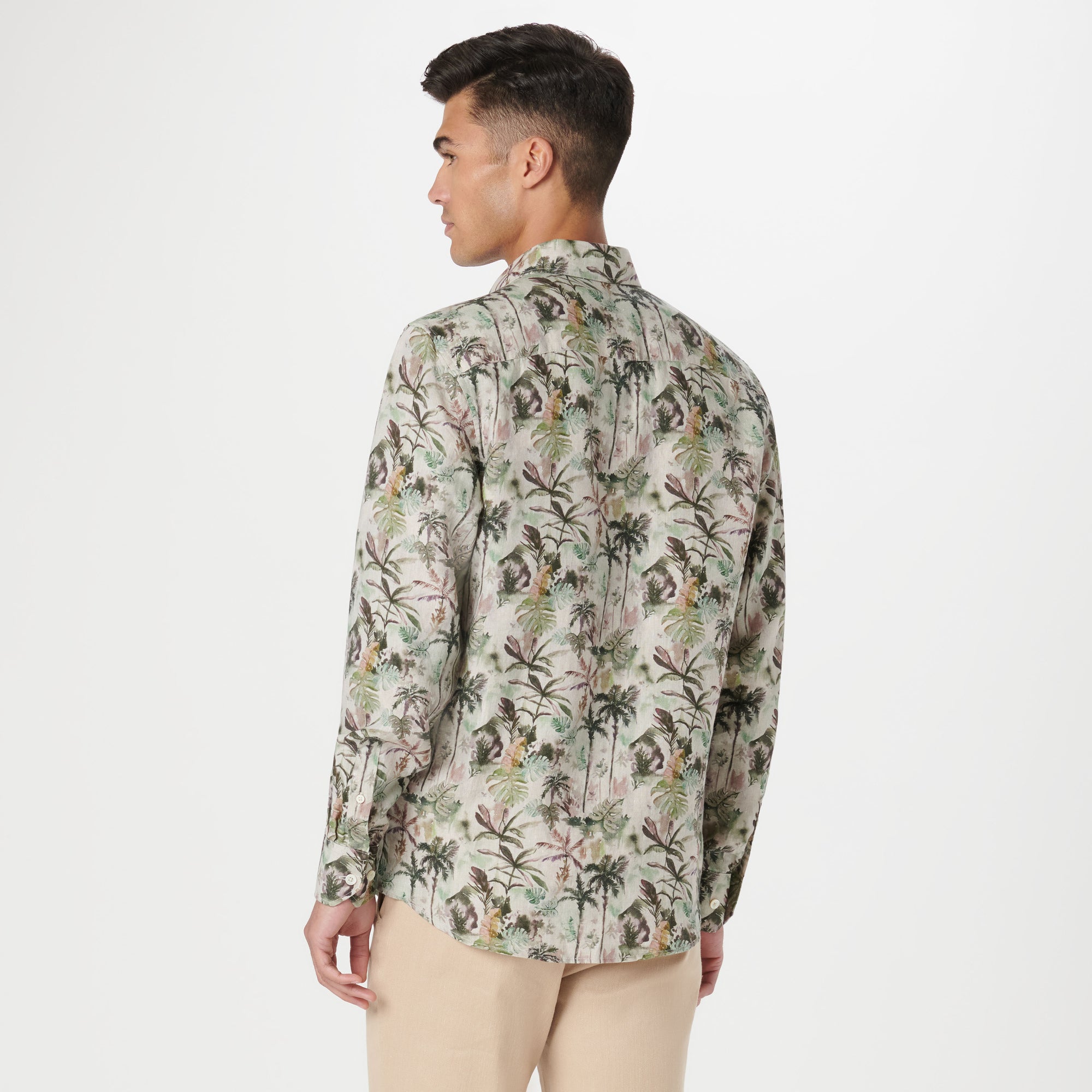 Julian Tropical Leaf Print Shirt