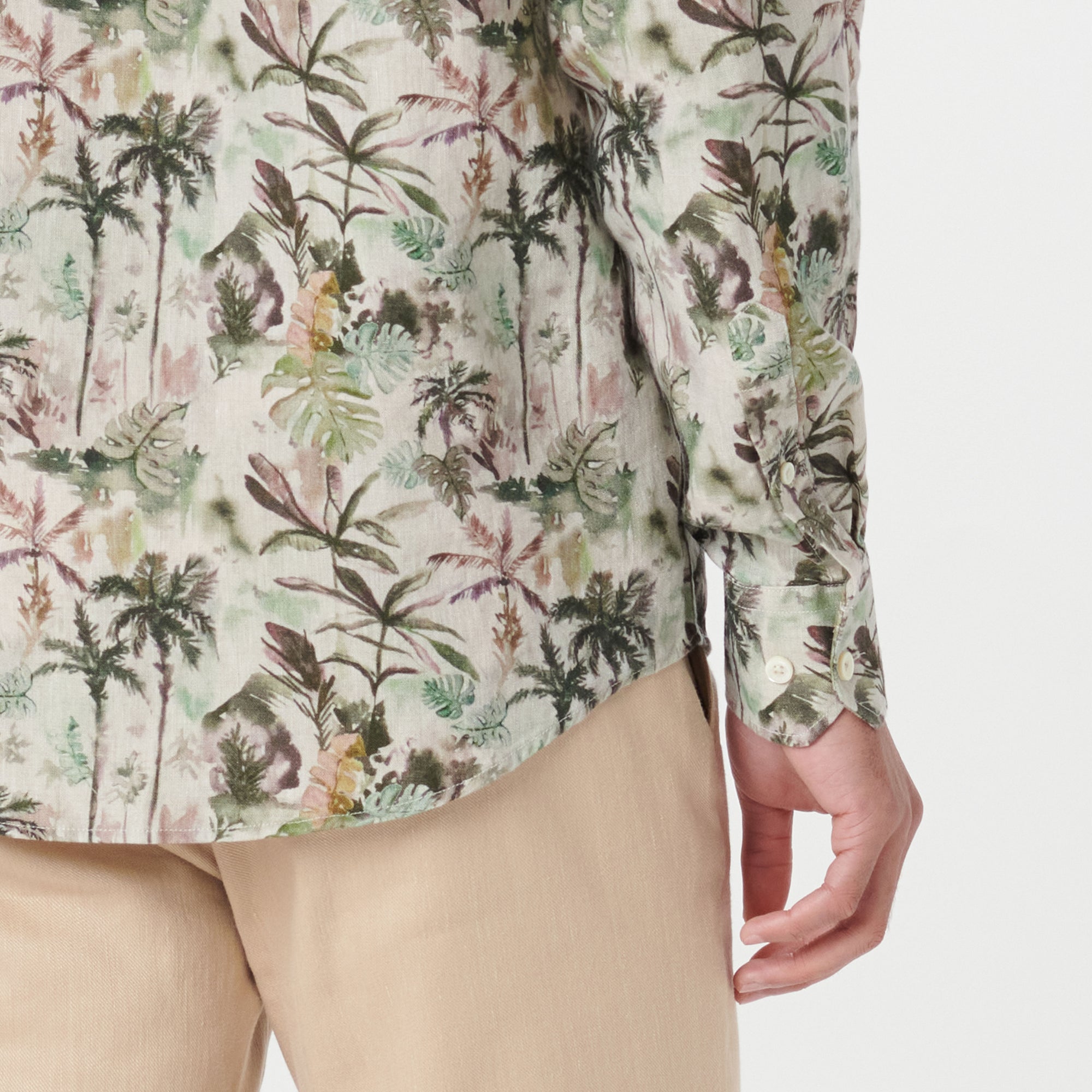 Julian Tropical Leaf Print Shirt