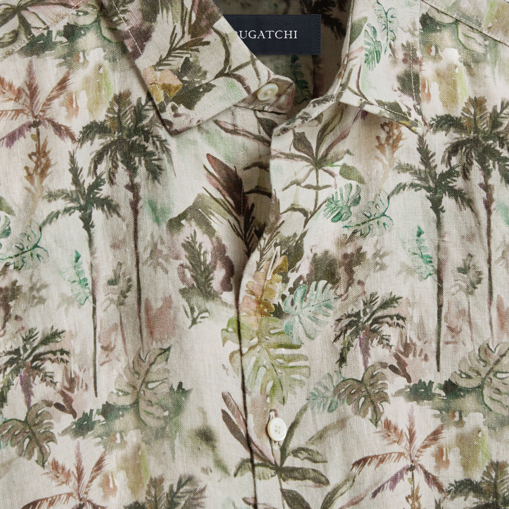 Julian Tropical Leaf Print Shirt