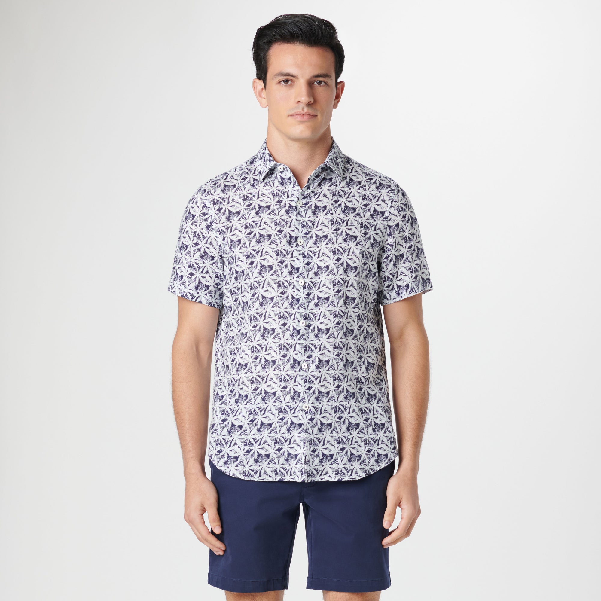 Orson Leaf Print Short Sleeve Shirt