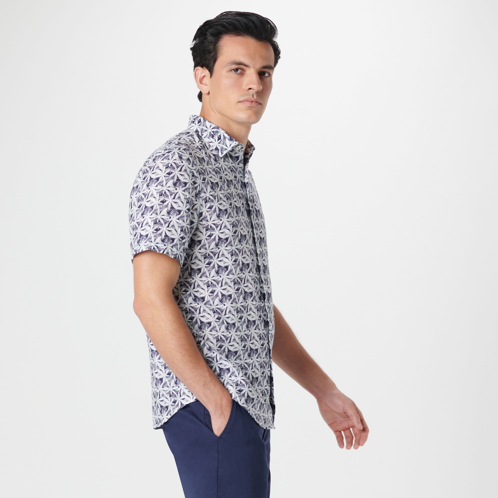 Orson Leaf Print Short Sleeve Shirt
