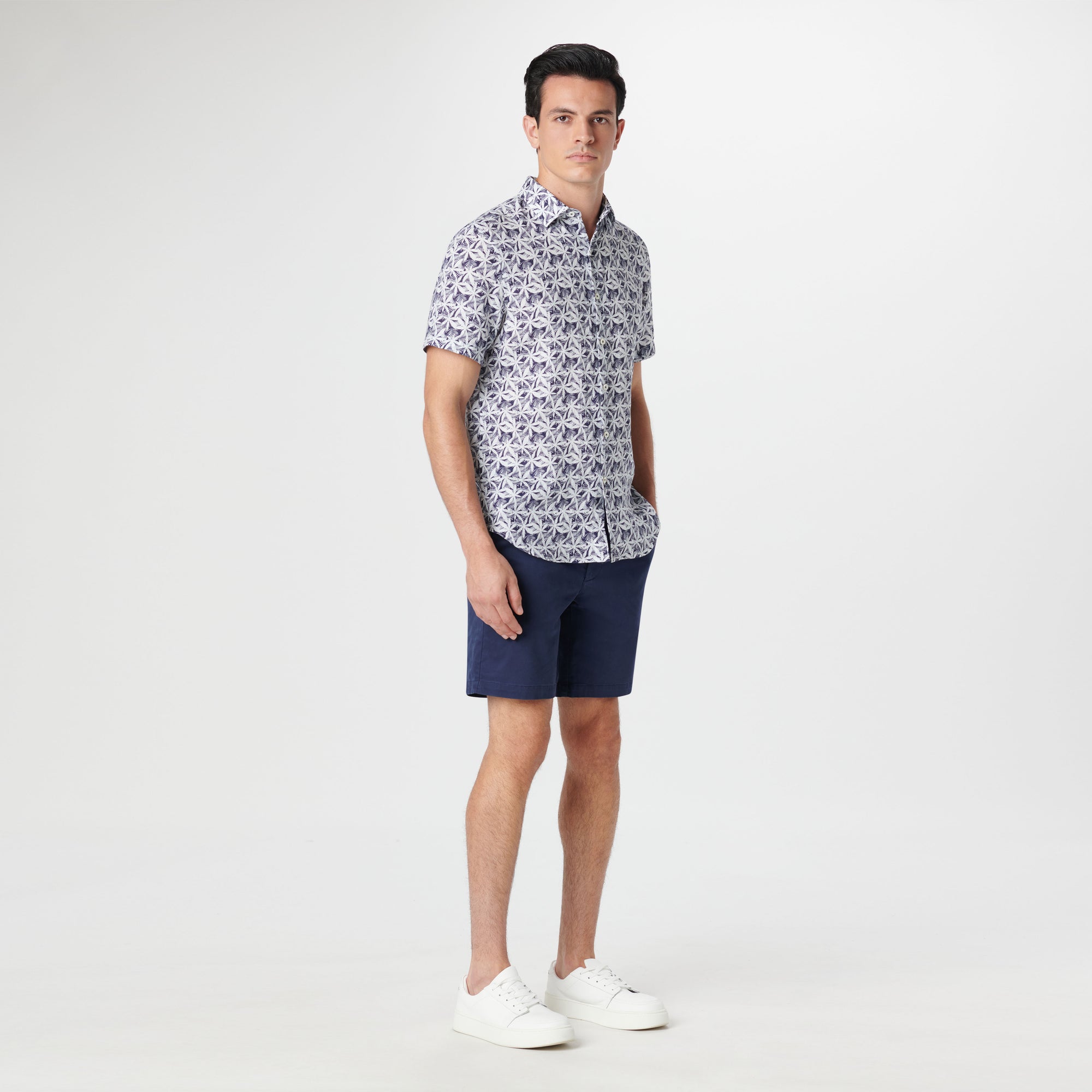 Orson Leaf Print Short Sleeve Shirt