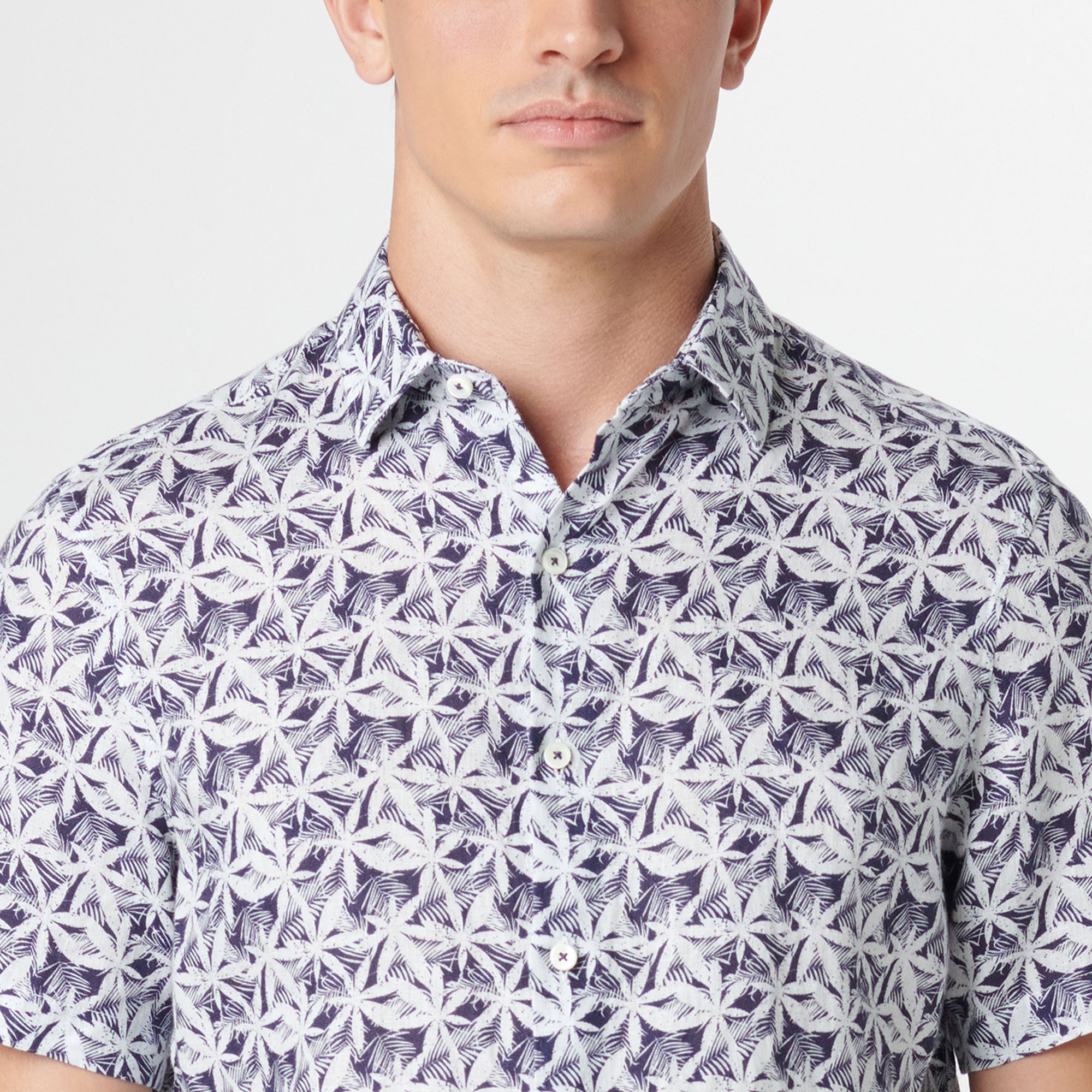 Orson Leaf Print Short Sleeve Shirt