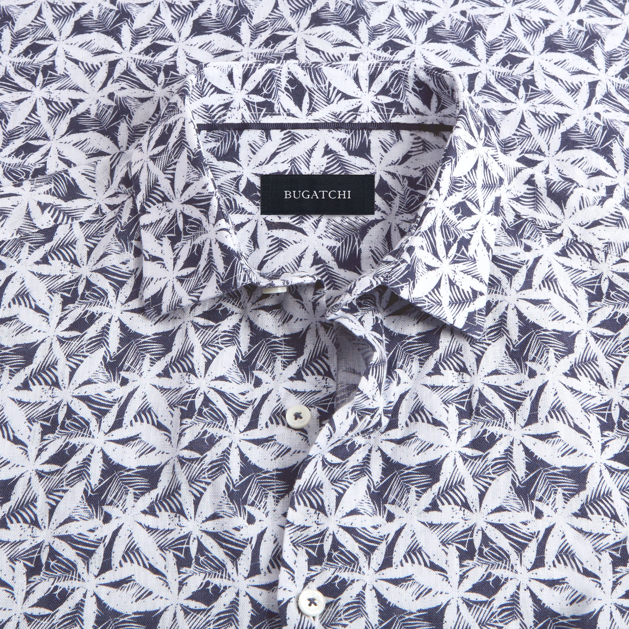 Orson Leaf Print Short Sleeve Shirt