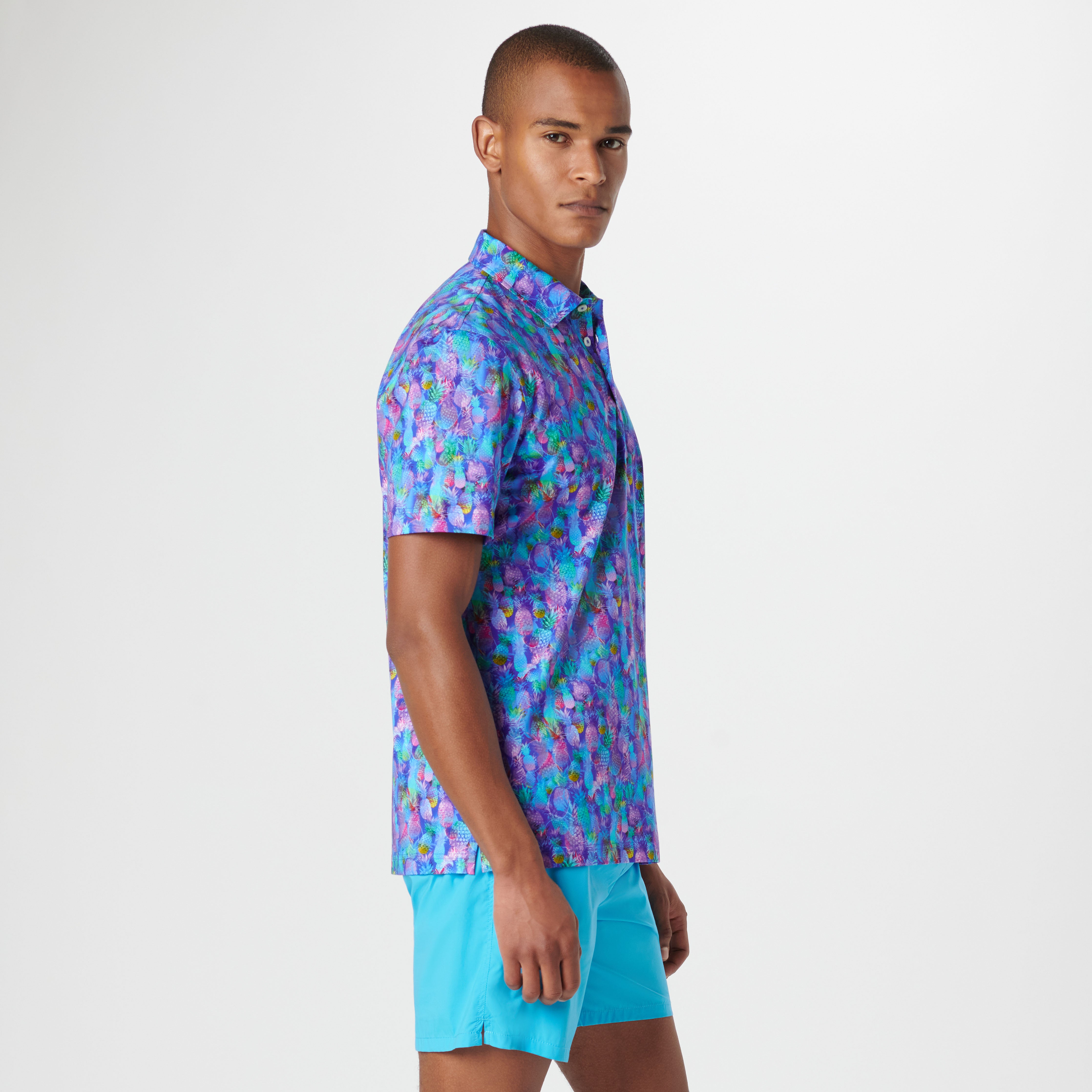 Victor Pineapple OoohCotton Polo in Classic Blue – BUGATCHI